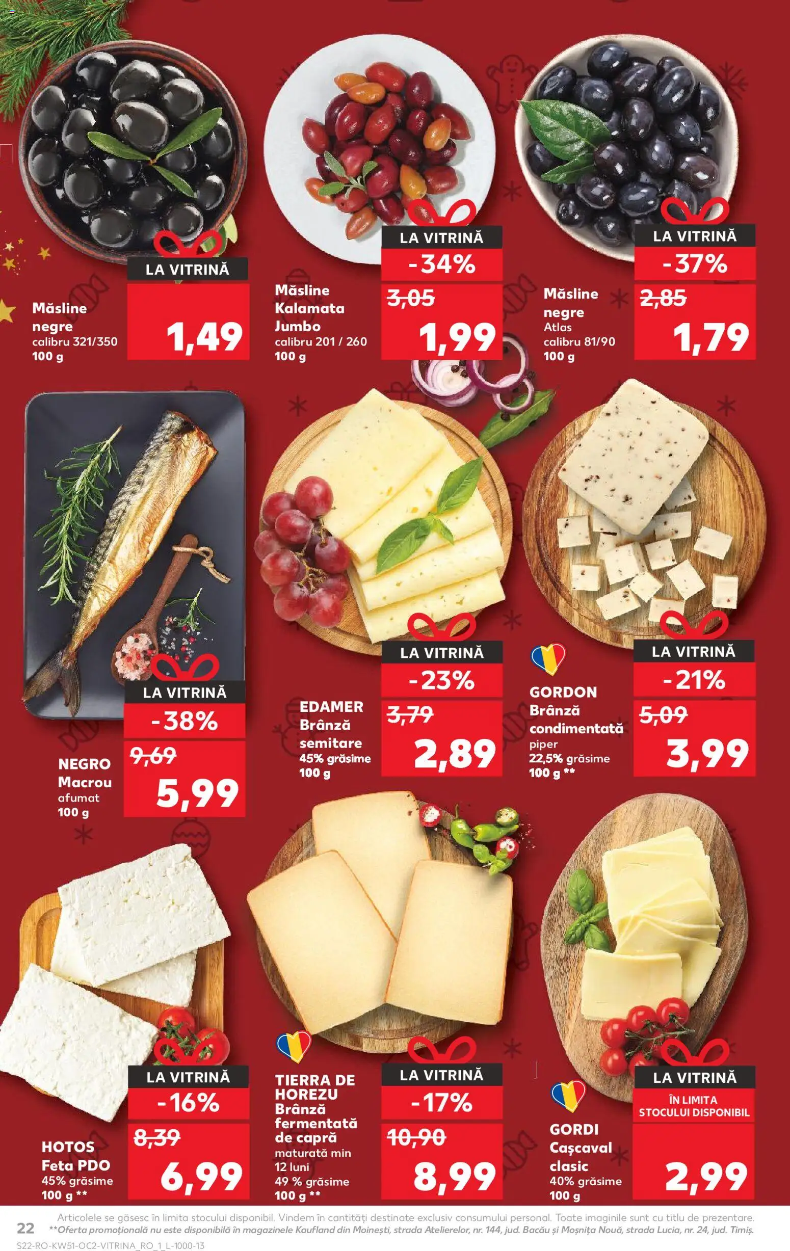 Catalog Kaufland 17 - 22 Decembrie 2025 | Pagina 22 | Produse: Vitrină, Cașcaval, Măsline, Piper