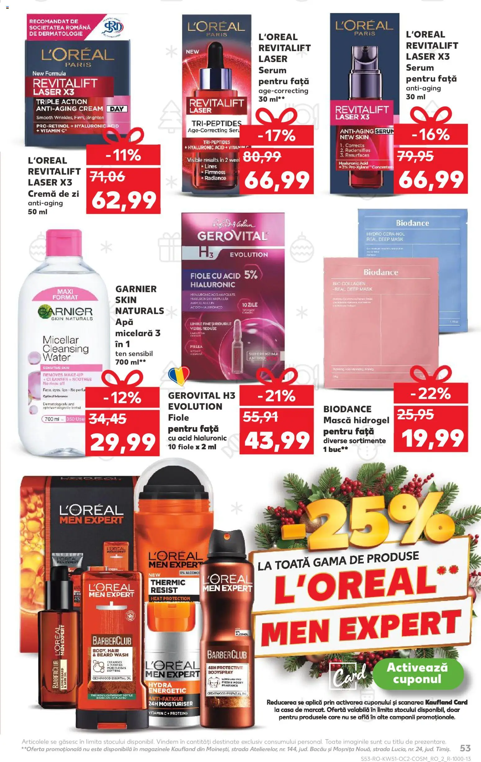 Catalog Kaufland 17 - 22 Decembrie 2025 | Pagina 53 | Produse: Cremă de zi, Cremă, Apă micelară, Apă