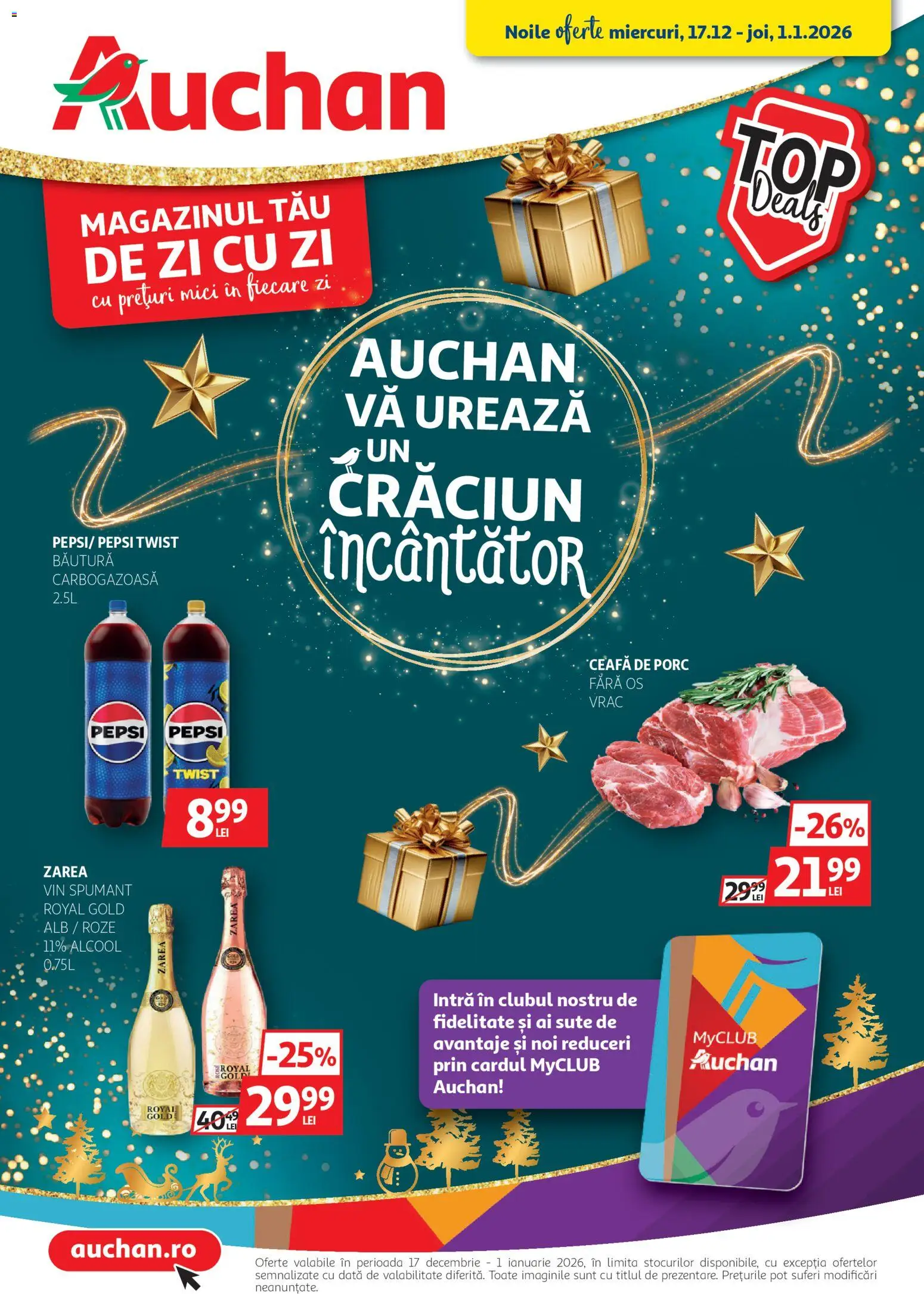 Catalog Auchan 17 - 31 Decembrie 2025 | Pagina 1 | Produse: Keçeli kalem, Mici, Vin