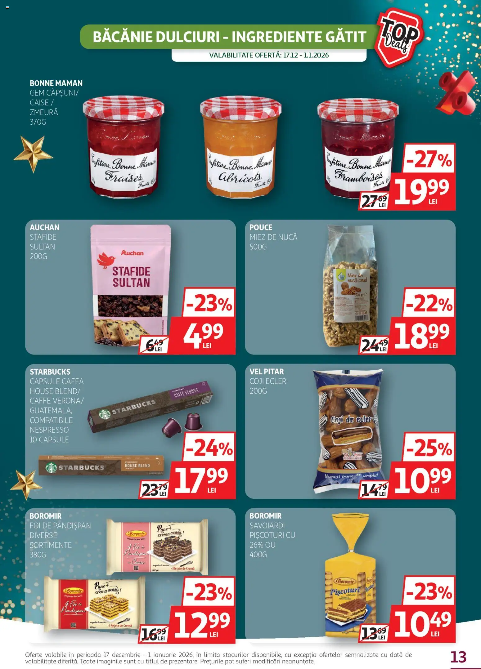 Catalog Auchan 17 - 31 Decembrie 2025 | Pagina 13 | Produse: Zmeură, Gem, Cremă, Stafide