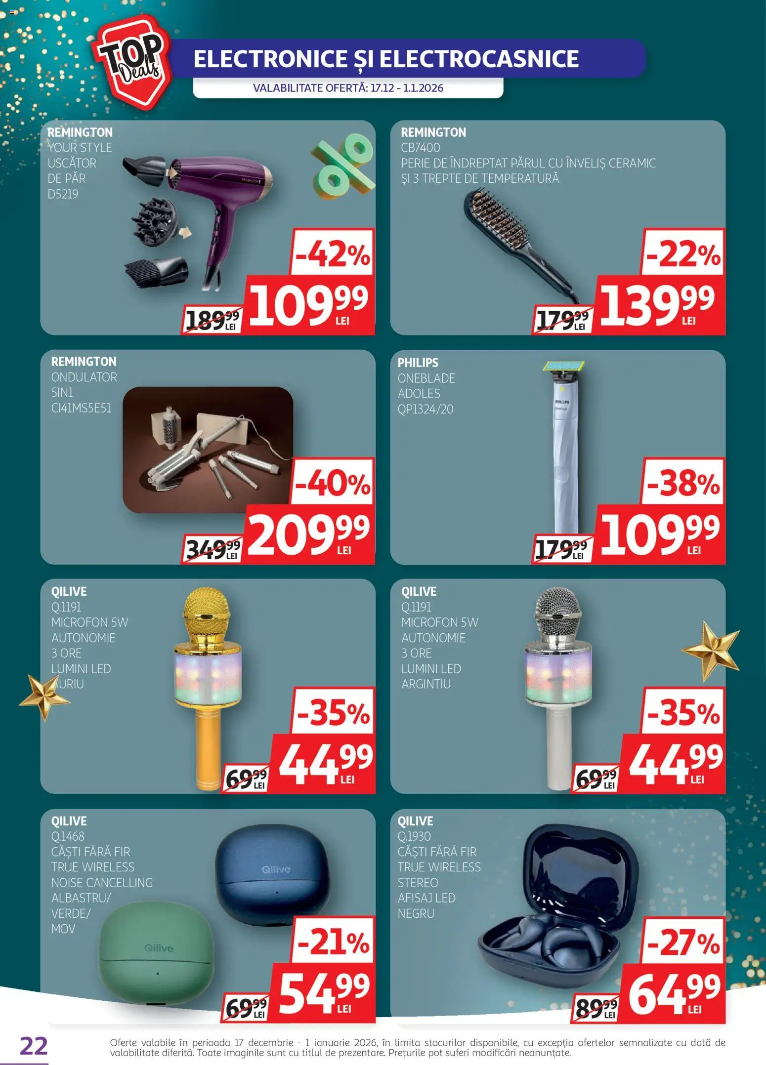 Catalog Auchan 17 - 31 Decembrie 2025 | Pagina 22 | Produse: Enginar, Căști, Microfon, Uscător