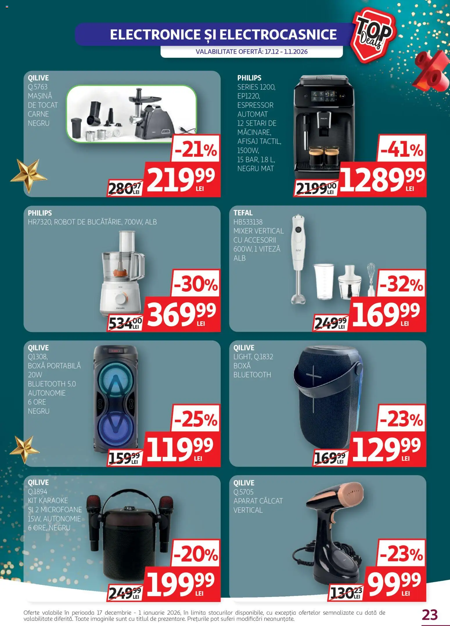 Catalog Auchan 17 - 31 Decembrie 2025 | Pagina 23 | Produse: Espressor, Enginar, Robot, Boxă portabilă