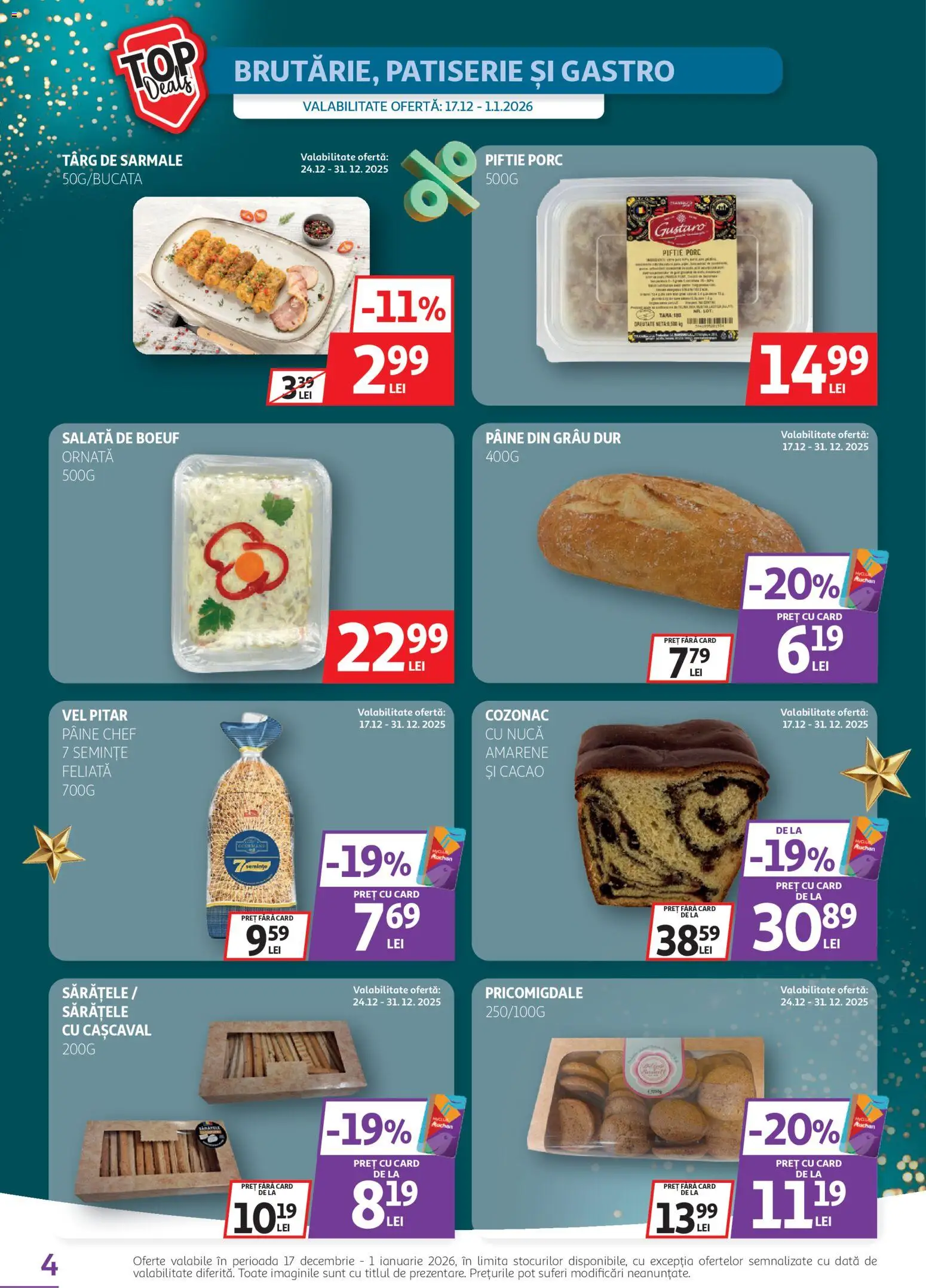Catalog Auchan 17 - 31 Decembrie 2025 | Pagina 4 | Produse: Cașcaval, Semințe, Pâine, Cacao