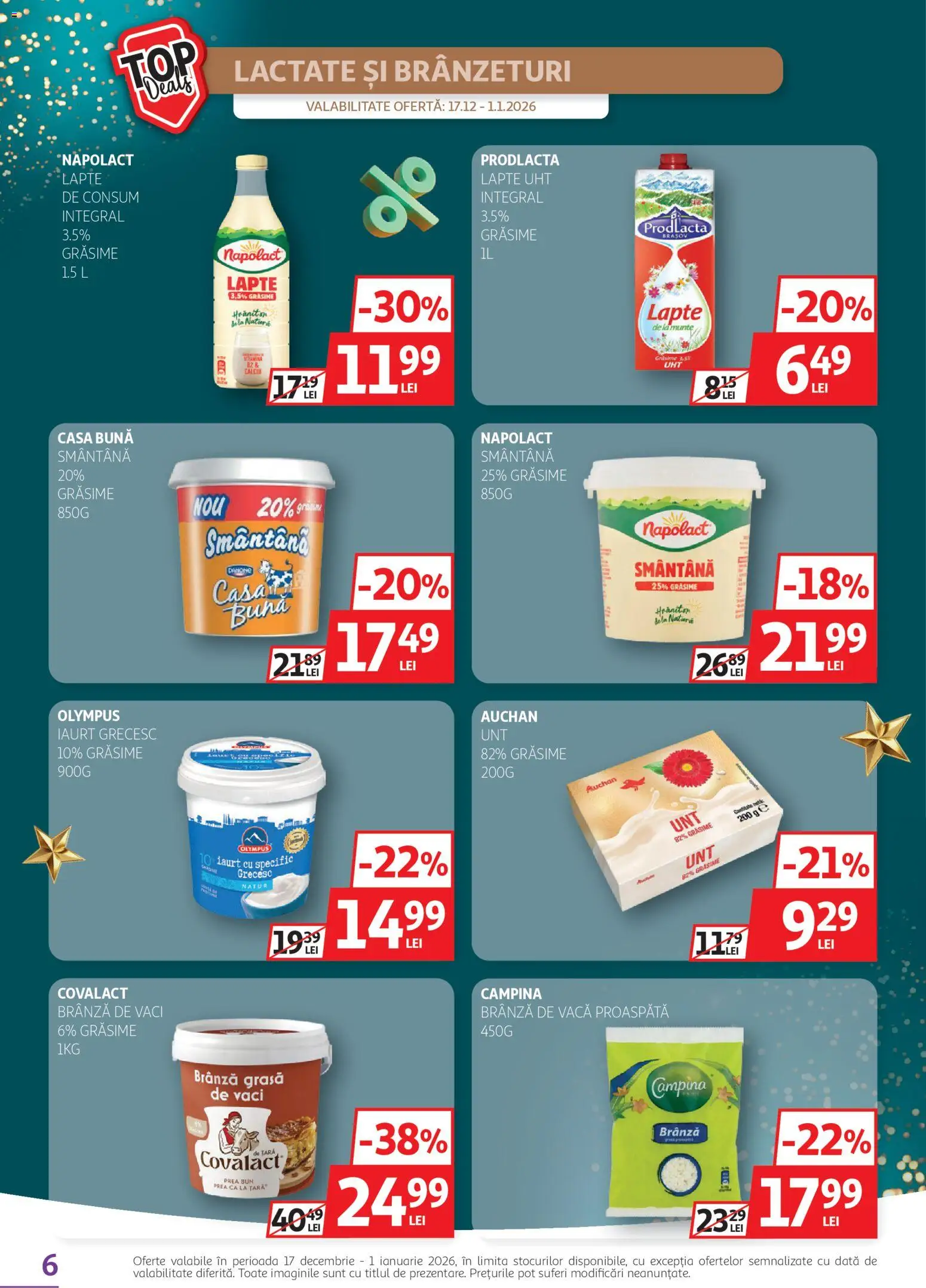 Catalog Auchan 17 - 31 Decembrie 2025 | Pagina 6 | Produse: Brânză, Iaurt, Smântână, Brânză De Vacă