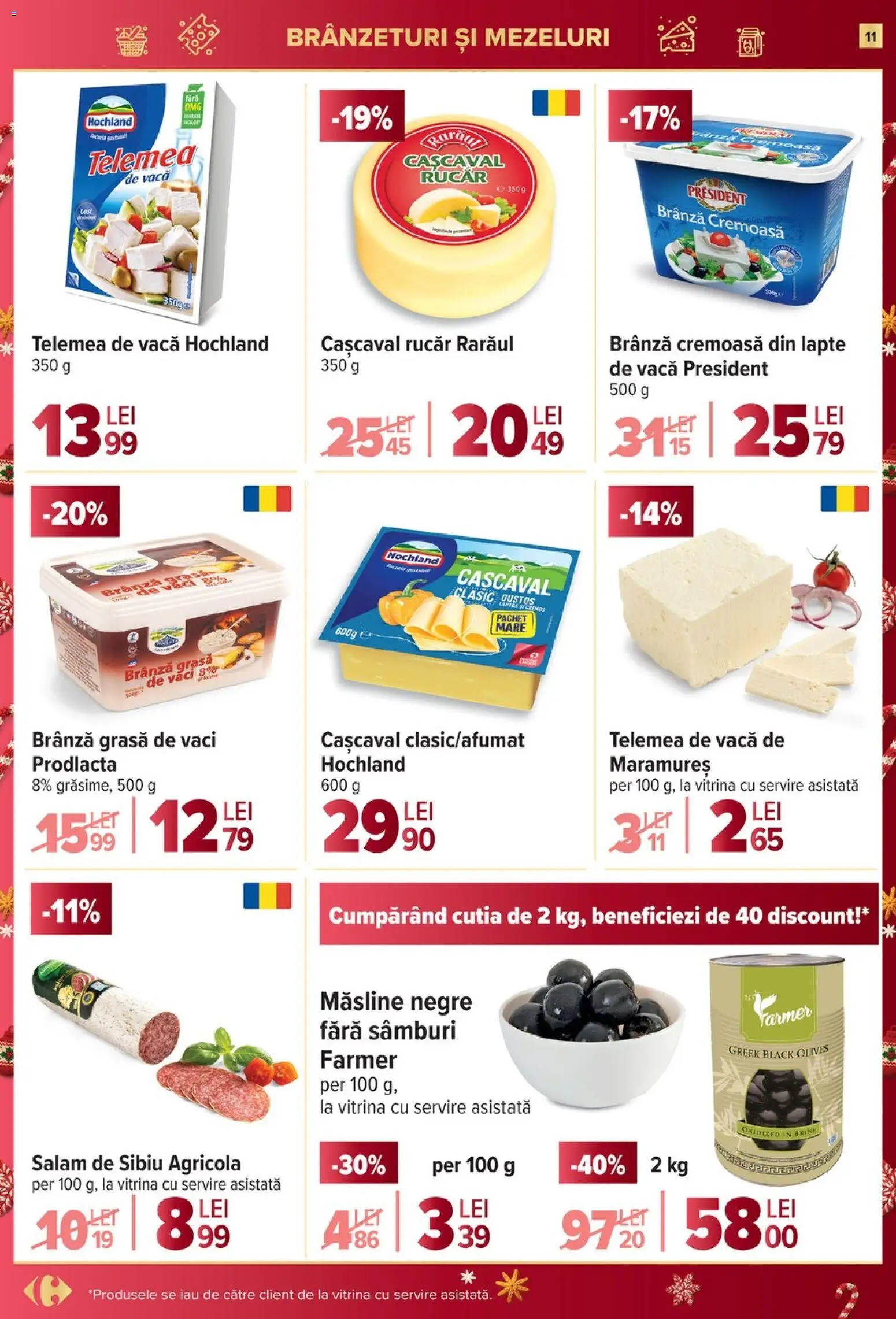 Catalog Carrefour 17 - 25 Decembrie 2025 | Pagina 11 | Produse: Hijyenik ped, Cașcaval, Măsline, Lapte