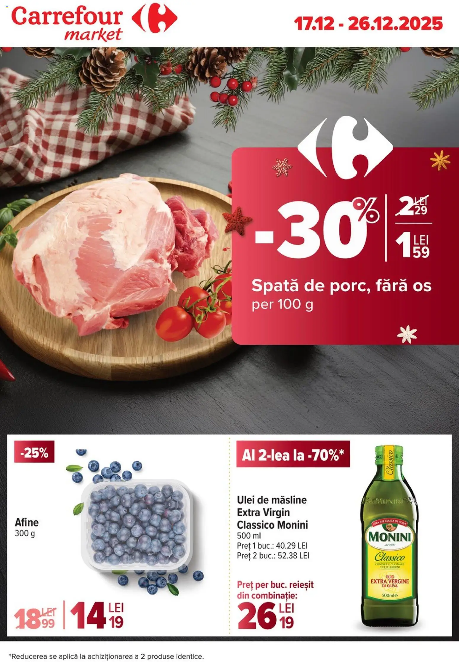Catalog Carrefour 17 - 25 Decembrie 2025 | Pagina 1 | Produse: Afine, Măsline, Ulei