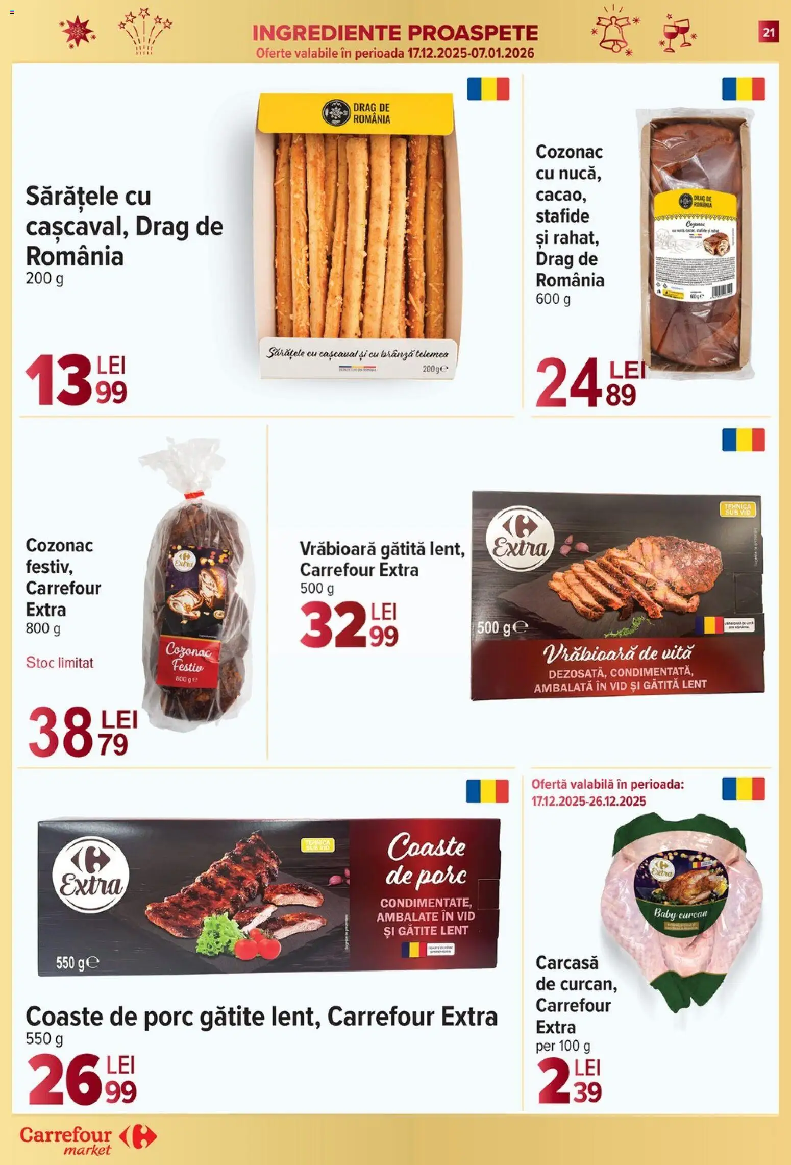 Catalog Carrefour 17 - 25 Decembrie 2025 | Pagina 21 | Produse: Carcasă, Cașcaval, Brânză, Stafide