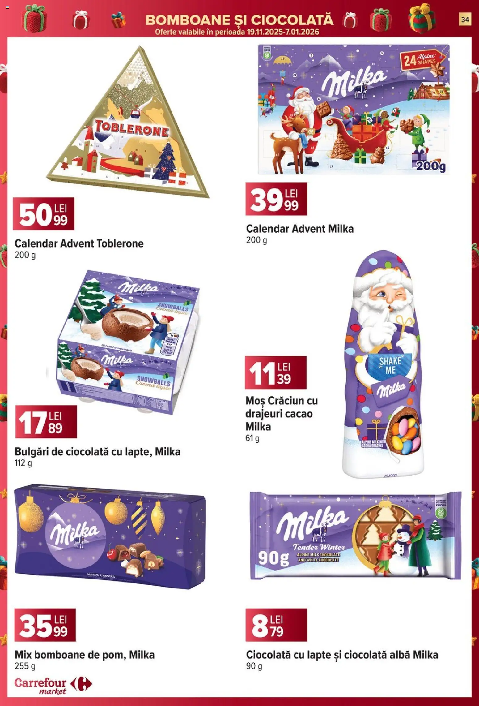 Catalog Carrefour 17 - 25 Decembrie 2025 | Pagina 34 | Produse: Lapte, Cremă, Ciocolată, Shake
