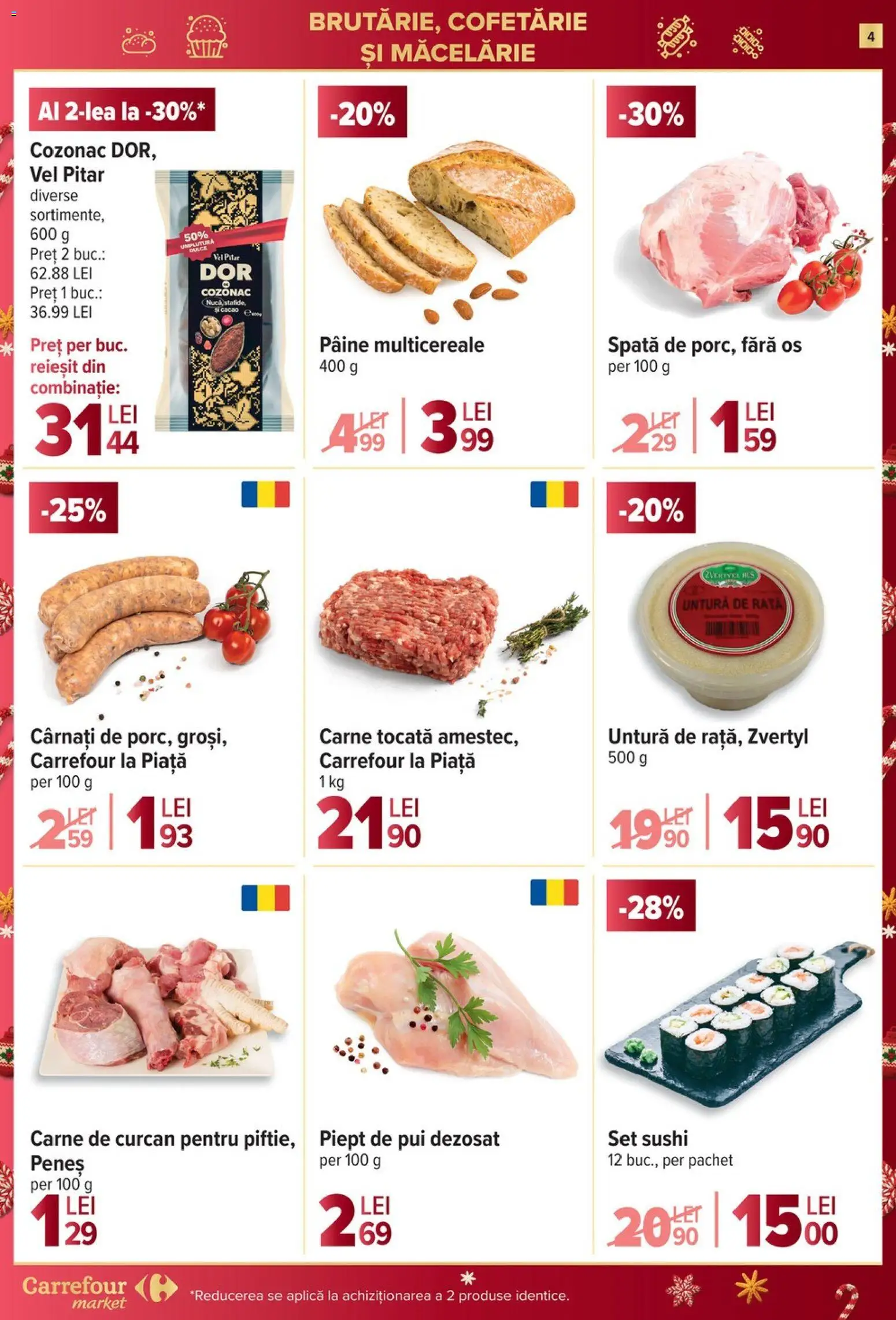 Catalog Carrefour 17 - 25 Decembrie 2025 | Pagina 4 | Produse: Rață, Pâine, Cacao, Cârnați