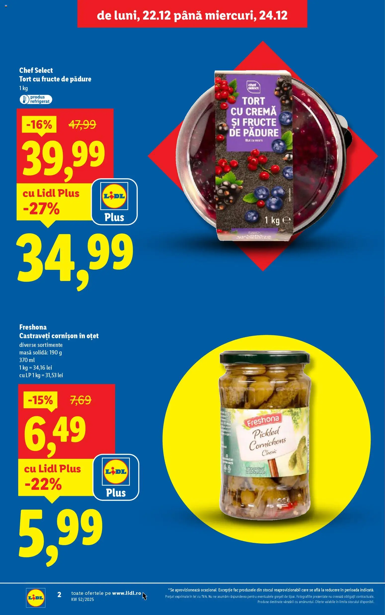 Catalog LIDL 22 - 23 Decembrie 2025 | Pagina 2 | Produse: Masă, Tort, Oțet, Castraveți