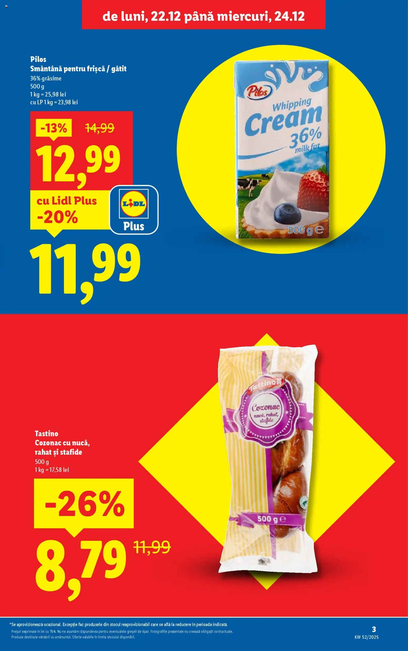 Catalog LIDL 22 - 23 Decembrie 2025 | Pagina 3 | Produse: Toplar, Frișcă, Smântână, Stafide