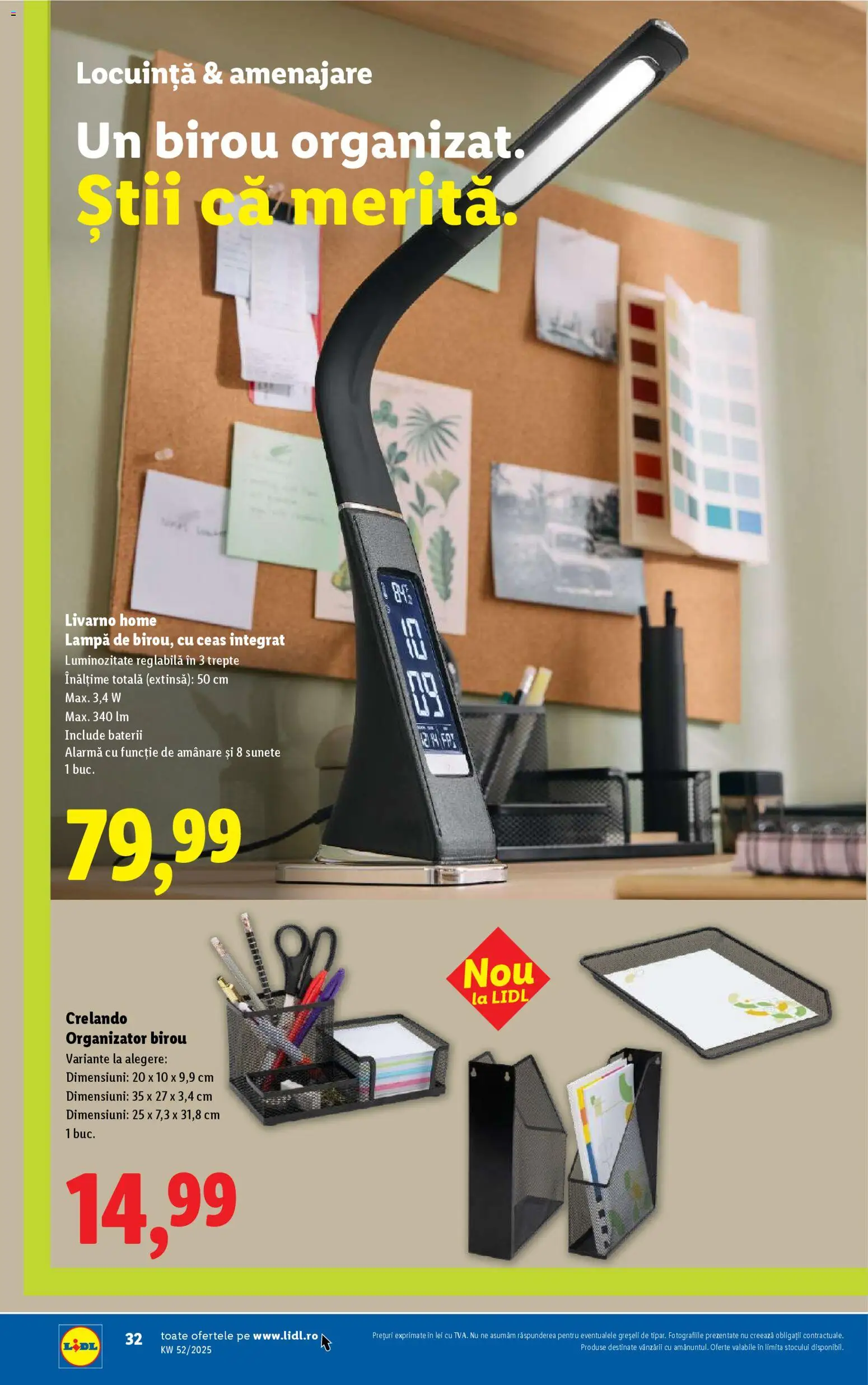 Catalog LIDL 22 - 23 Decembrie 2025 | Pagina 32 | Produse: Ceas, Çikolatalı gofret, Lampă, Baterii