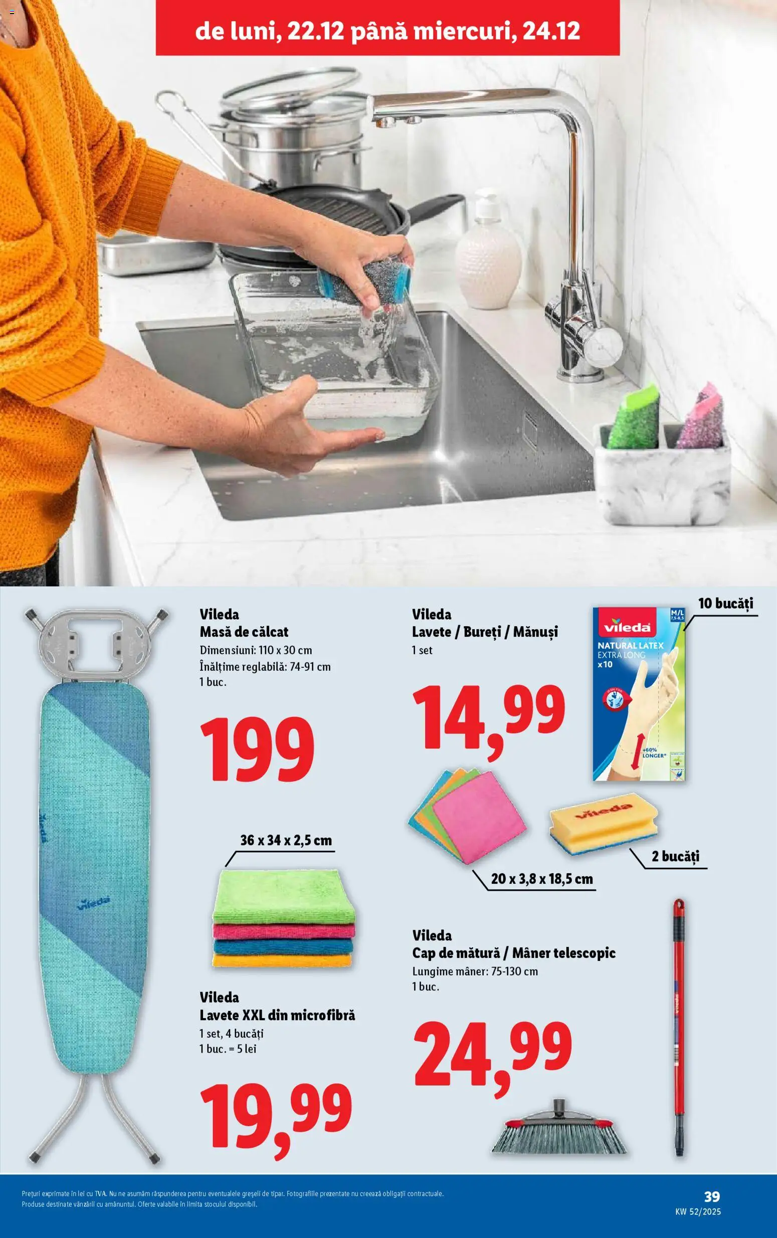 Catalog LIDL 22 - 23 Decembrie 2025 | Pagina 39 | Produse: Mănuși, Mătură, Mâner, Lavete