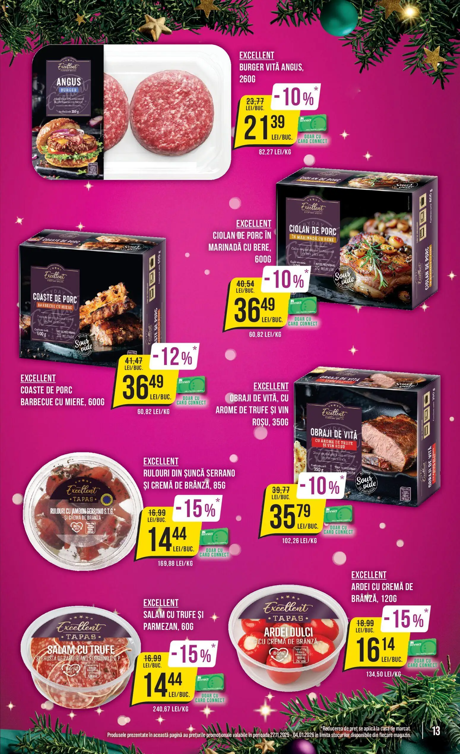 Catalog Mega Image 18 - 27 Decembrie 2025 | Pagina 13 | Produse: Brânză, Salam, Marinadă, Burger
