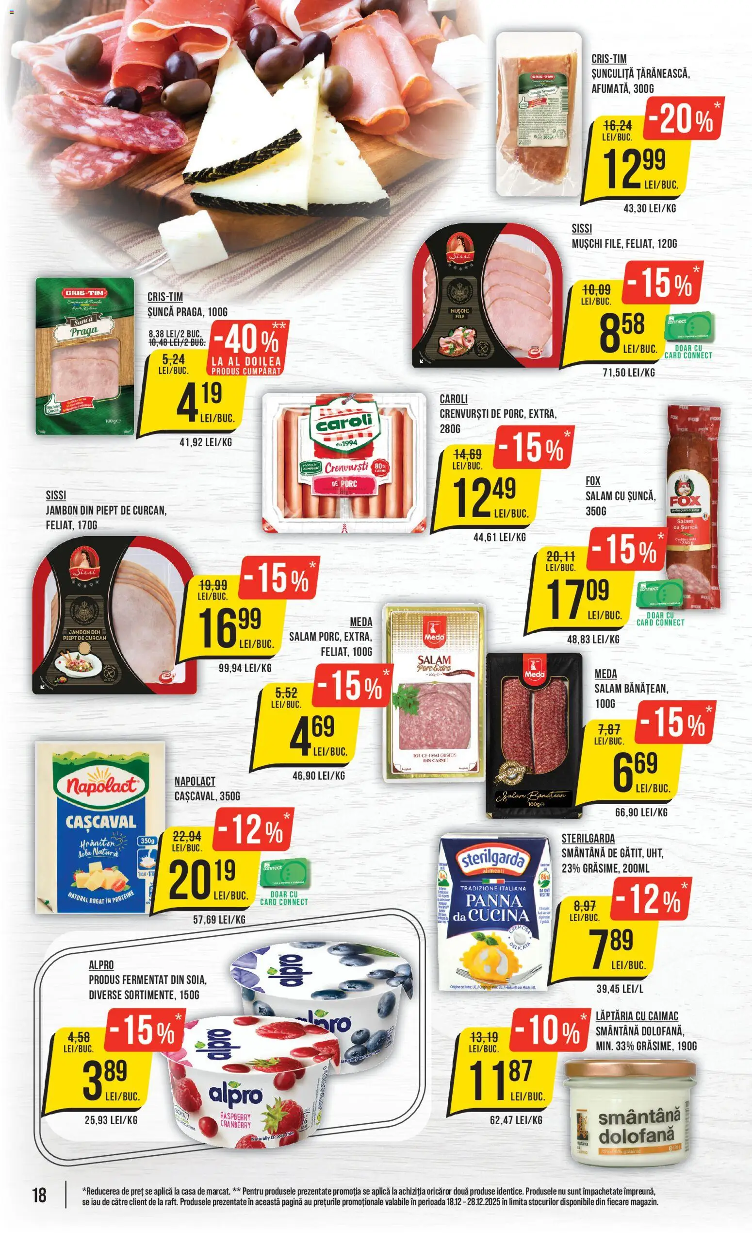 Catalog Mega Image 18 - 27 Decembrie 2025 | Pagina 18 | Produse: Crenvurști, Salam, Șuncă, Smântână