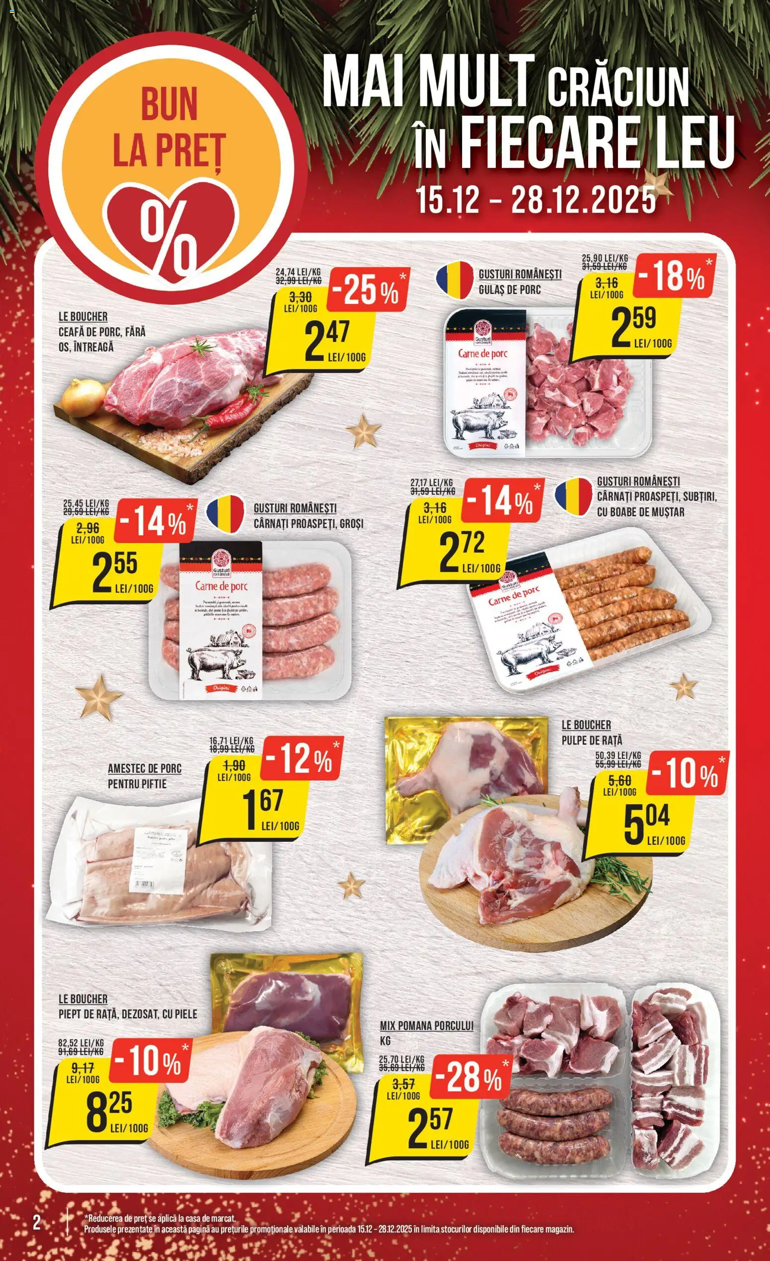 Catalog Mega Image 18 - 27 Decembrie 2025 | Pagina 2 | Produse: Carne De Porc, Muștar, Gulaș, Cârnați