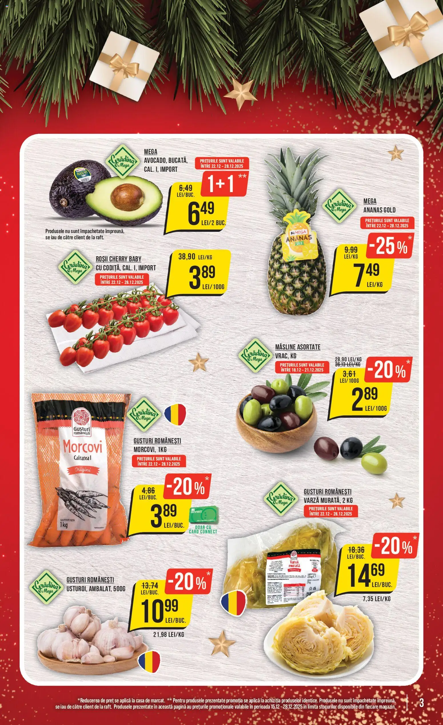 Catalog Mega Image 18 - 27 Decembrie 2025 | Pagina 3 | Produse: Varză, Măsline, Ananas, Morcovi