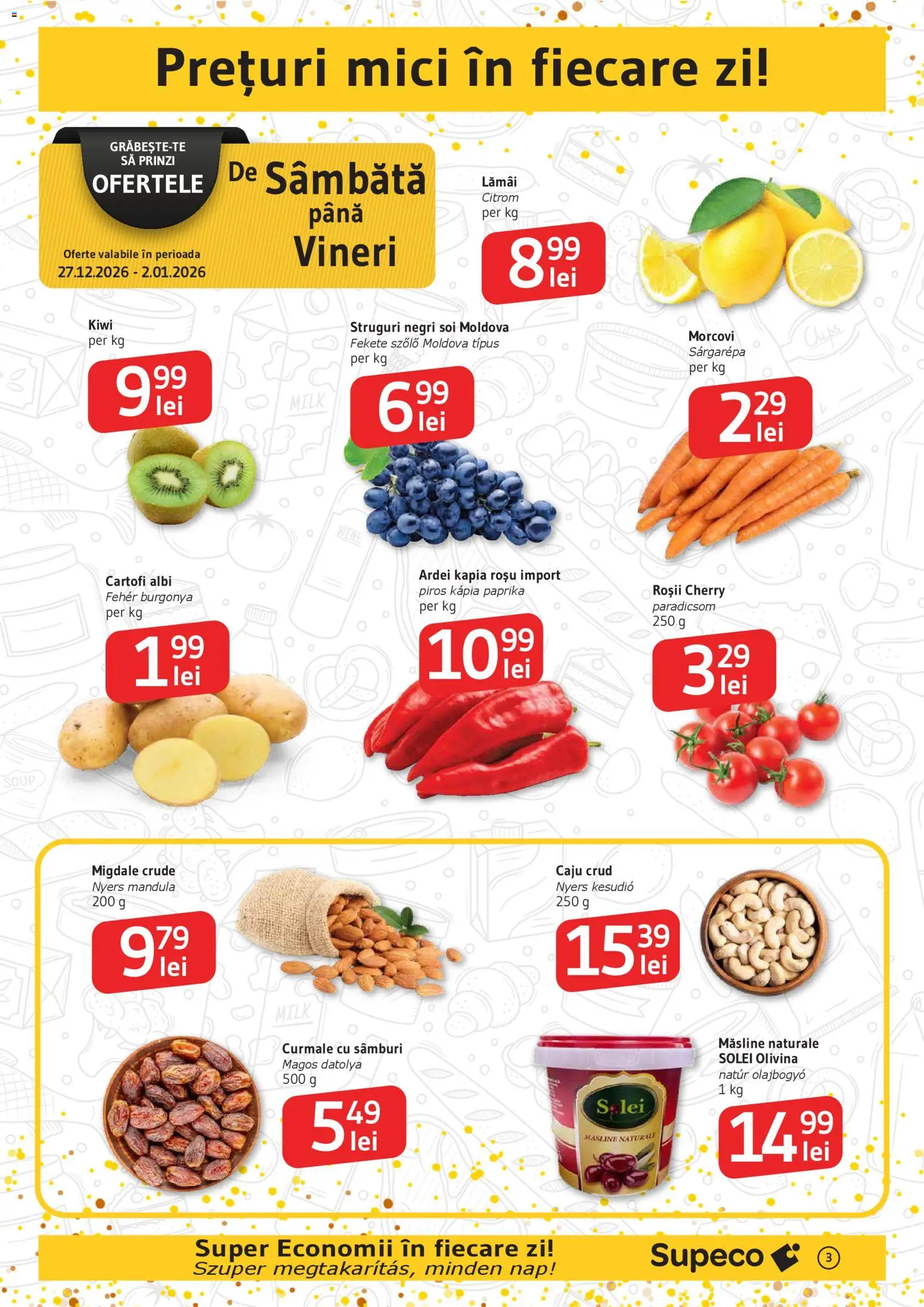 Catalog Supeco 27 Decembrie 2025 - 6 Ianuarie 2026 | Pagina 3 | Produse: Mici, Măsline, Ardei, Caju
