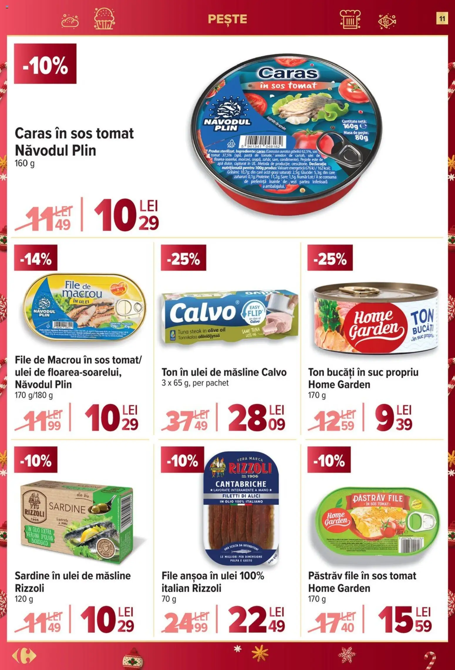 Catalog Carrefour 27 Decembrie 2025 - 6 Ianuarie 2026 | Pagina 11 | Produse: Masaüstü kılıfı, Masă, Ulei, Pește