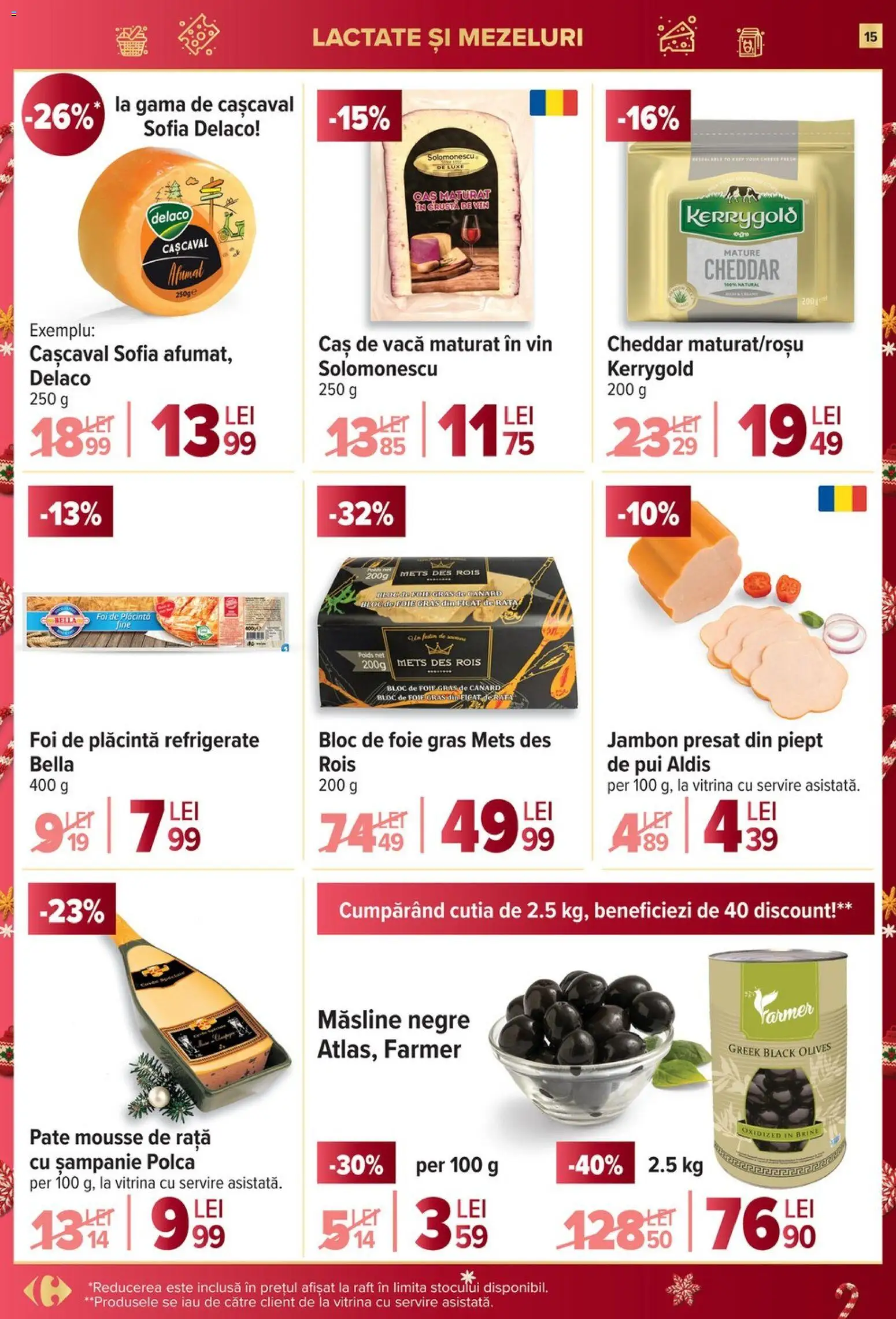 Catalog Carrefour 27 Decembrie 2025 - 6 Ianuarie 2026 | Pagina 15 | Produse: Măsline, Rață, Plăcintă, Vin