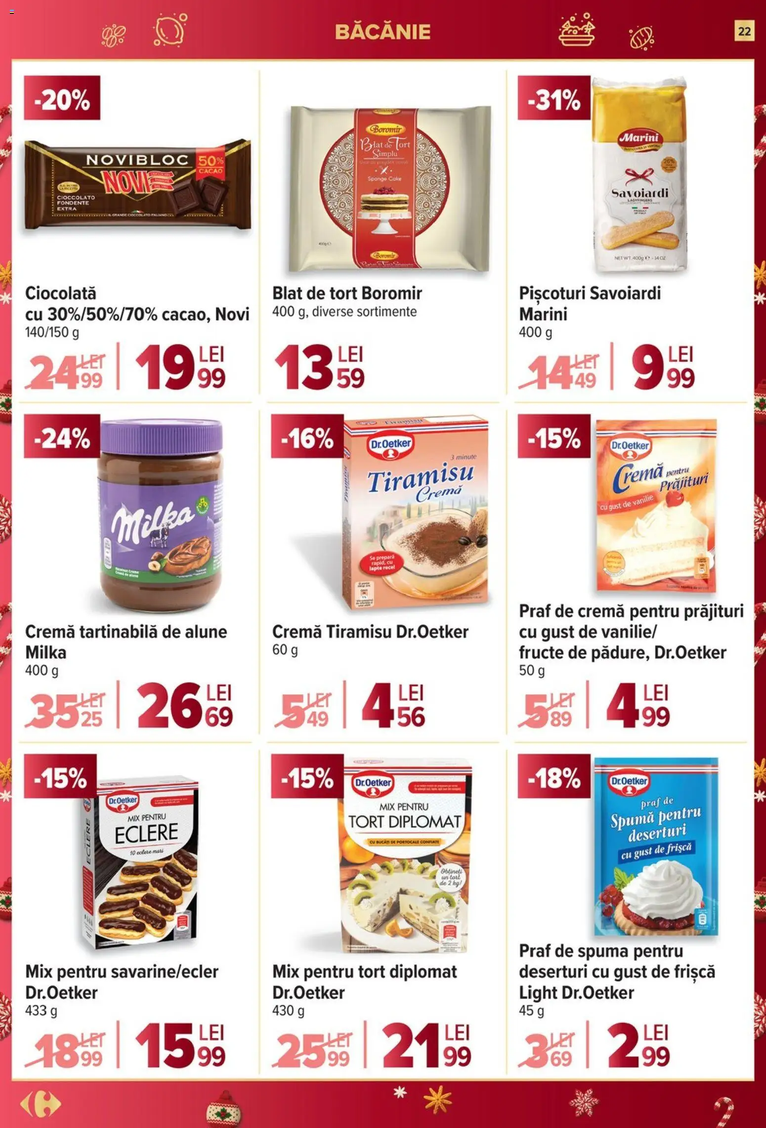 Catalog Carrefour 27 Decembrie 2025 - 6 Ianuarie 2026 | Pagina 22 | Produse: Tiramisu, Ciocolată, Cremă tartinabilă, Fructe