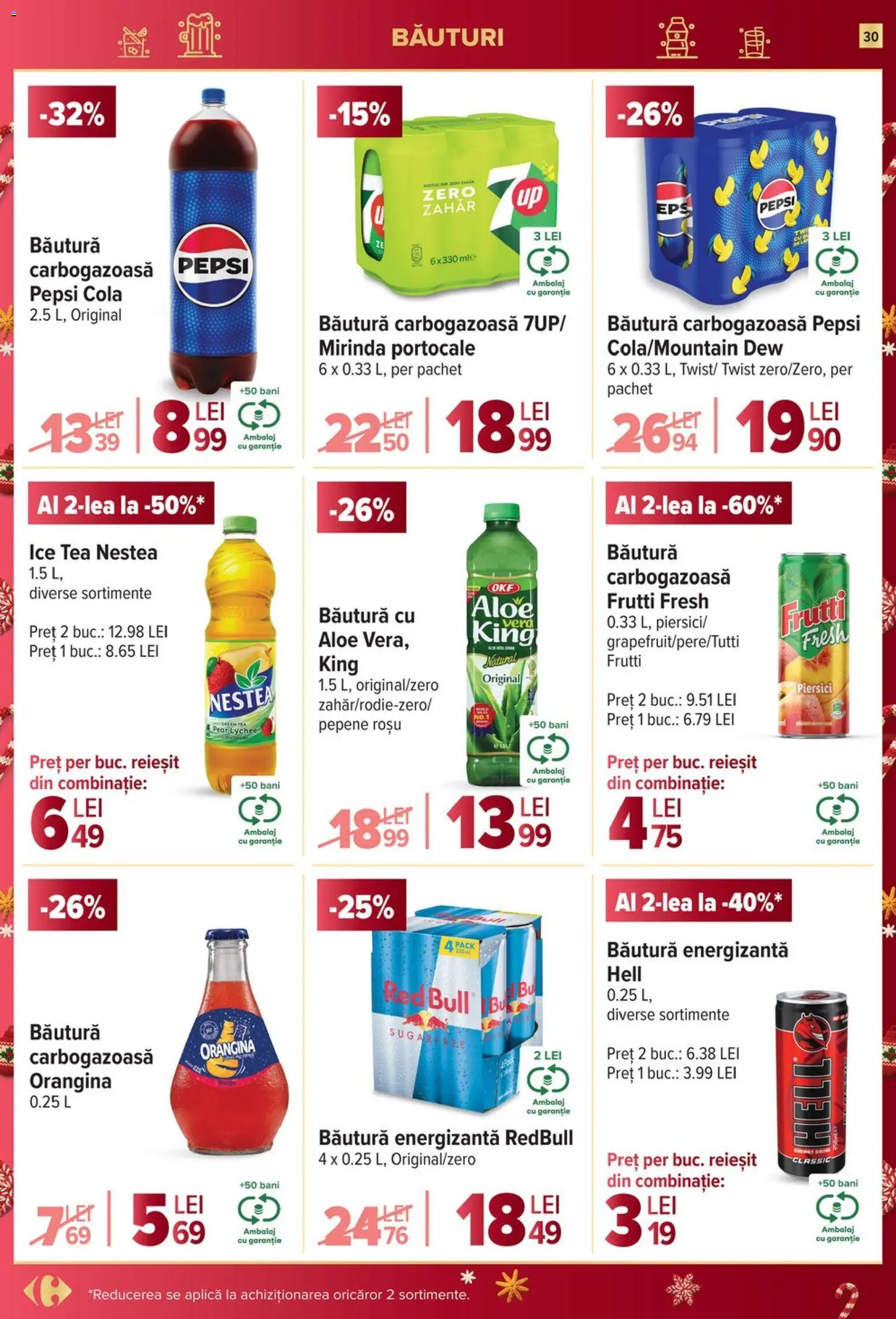 Catalog Carrefour 27 Decembrie 2025 - 6 Ianuarie 2026 | Pagina 30 | Produse: Amerikan servis, Băutură energizantă, Ice tea, Zahăr