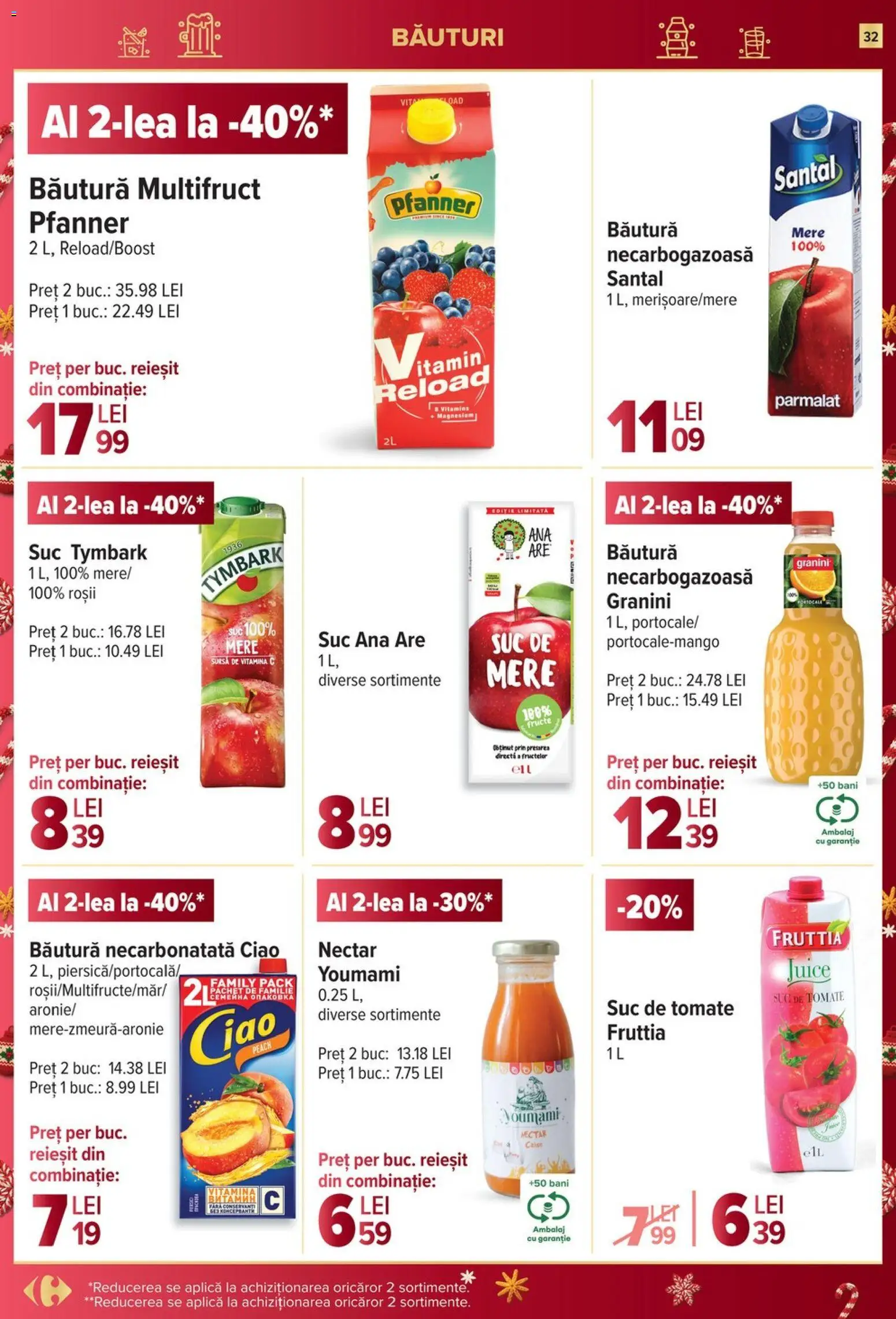 Catalog Carrefour 27 Decembrie 2025 - 6 Ianuarie 2026 | Pagina 32 | Produse: Suc, Mere, Roșii, Fructe
