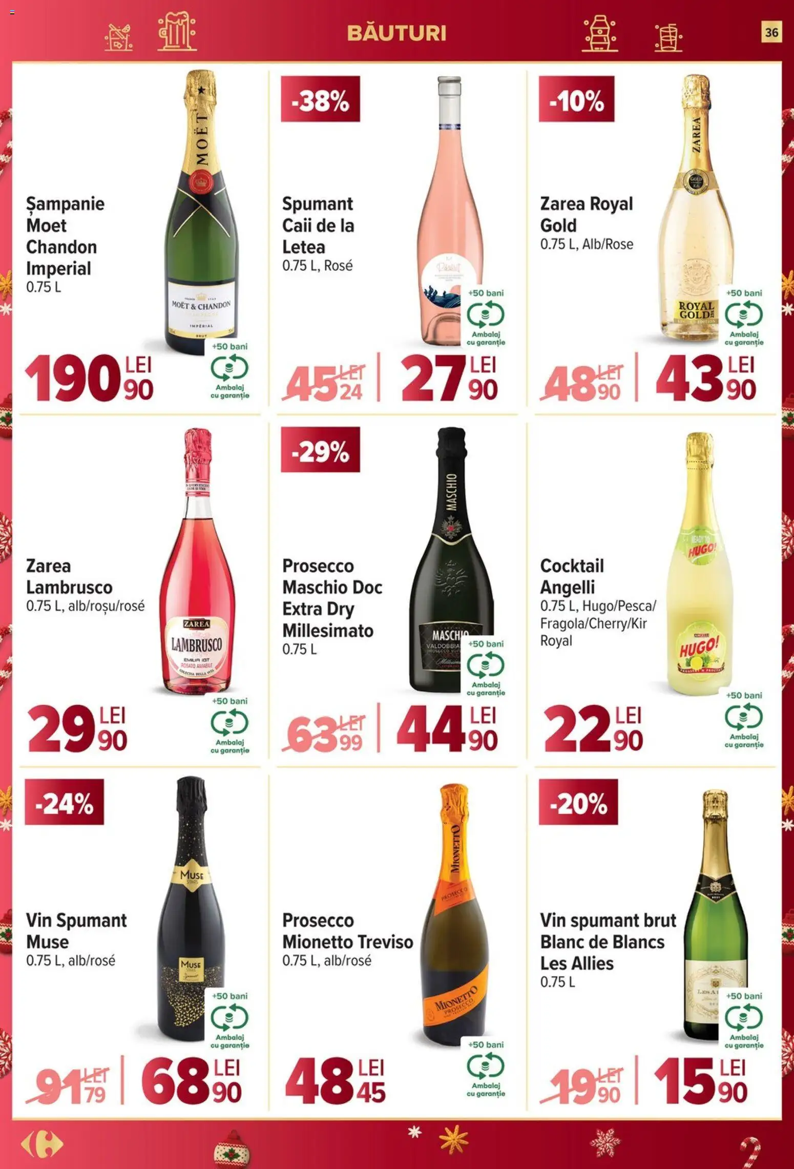 Catalog Carrefour 27 Decembrie 2025 - 6 Ianuarie 2026 | Pagina 36 | Produse: Prosecco, Vin, Cocktail