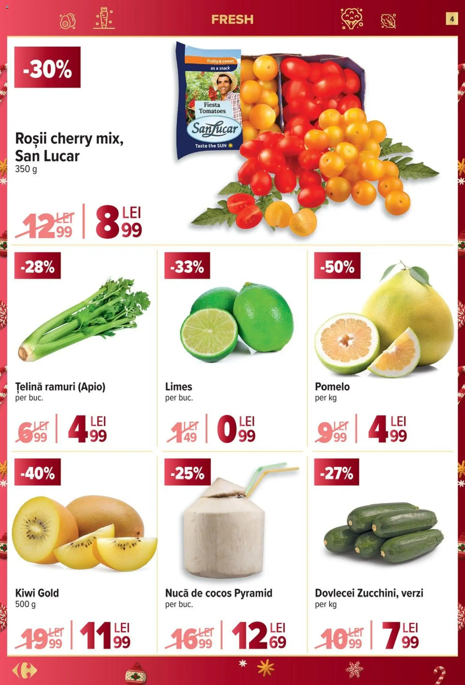 Catalog Carrefour 27 Decembrie 2025 - 6 Ianuarie 2026 | Pagina 4 | Produse: Țelină, Roșii, Kiwi