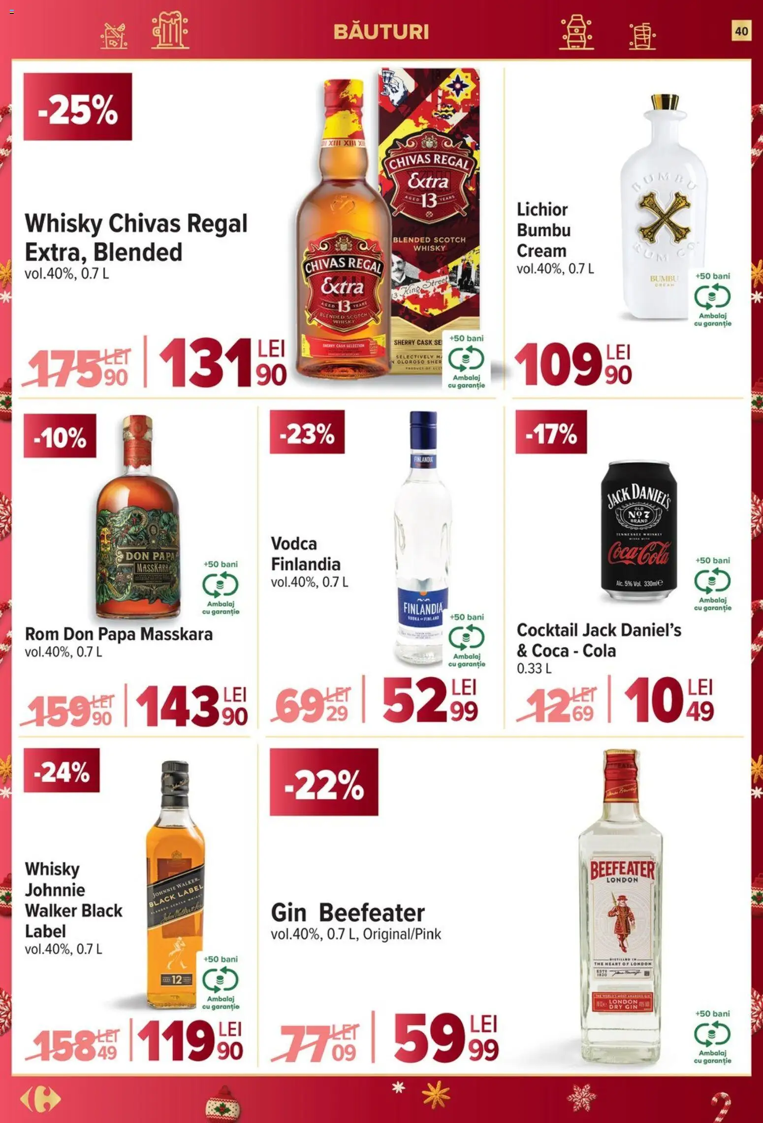 Catalog Carrefour 27 Decembrie 2025 - 6 Ianuarie 2026 | Pagina 40 | Produse: Su ısıtıcı, Amerikan servis, Rom, Vodka
