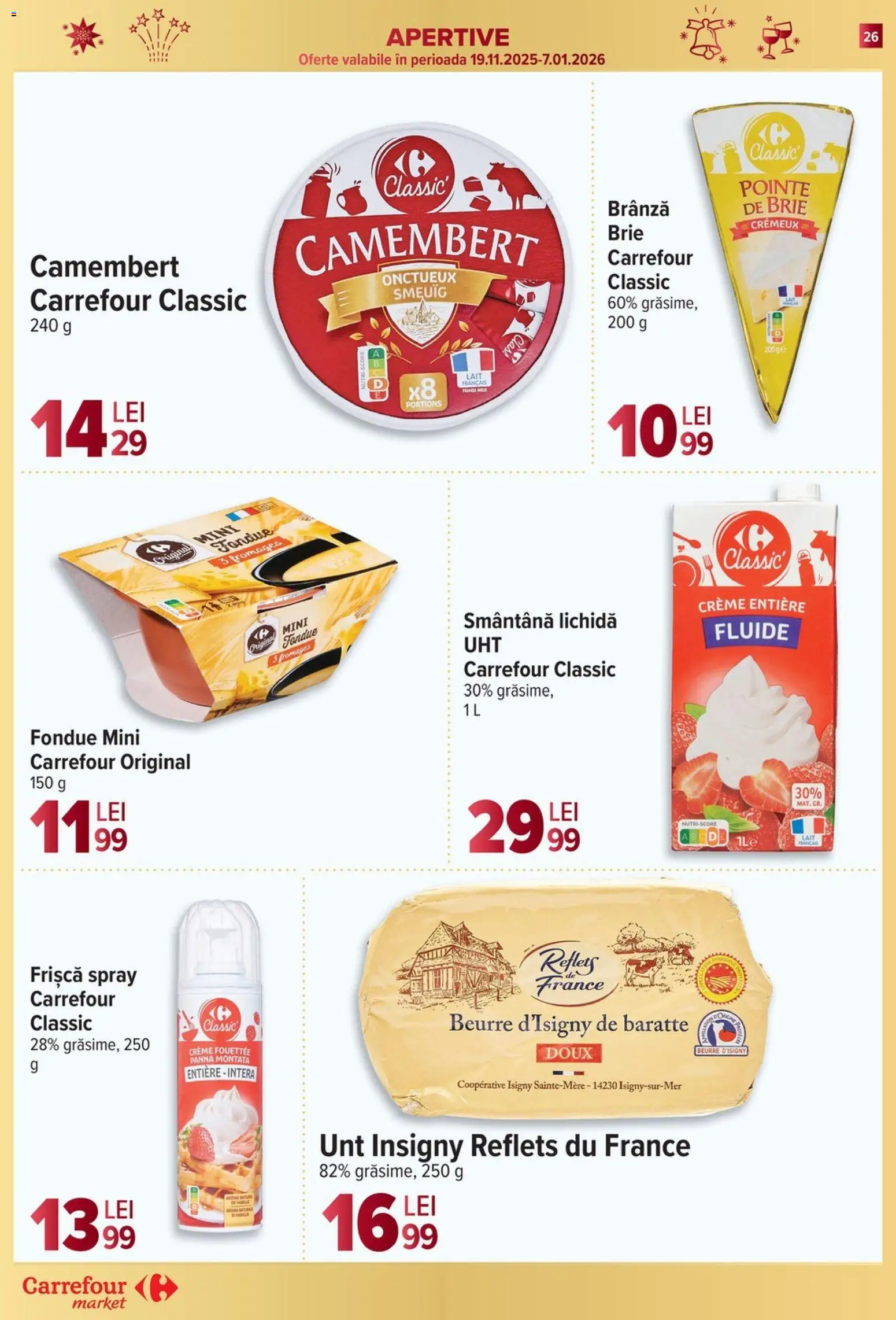 Catalog Carrefour 27 Decembrie 2025 - 6 Ianuarie 2026 | Pagina 26 | Produse: Unt, Brânză, Frișcă, Smântână