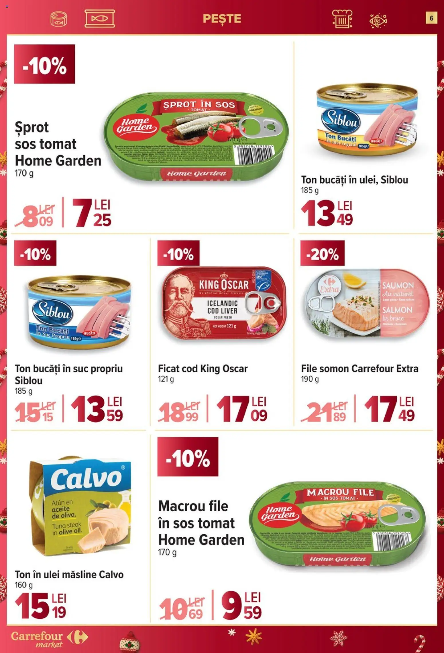 Catalog Carrefour 27 Decembrie 2025 - 6 Ianuarie 2026 | Pagina 6 | Produse: Măsline, Suc, Pește, Sos