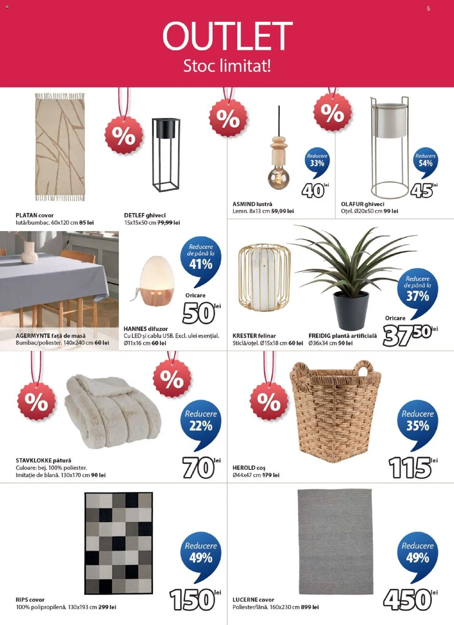 Catalog JYSK 25 Decembrie 2025 - 3 Ianuarie 2026 | Pagina 5 | Produse: Coș, Masă, Covor, Ulei