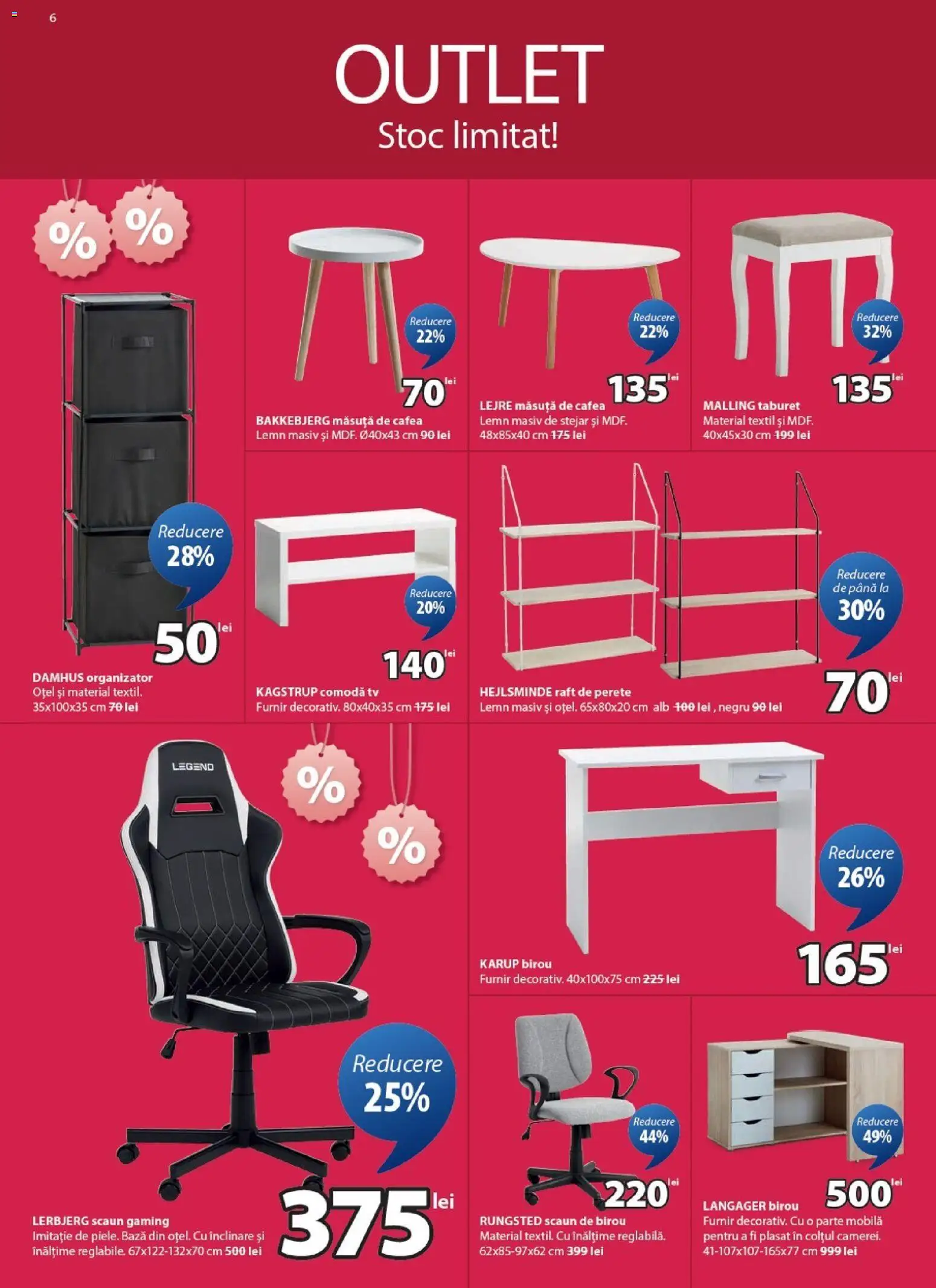 Catalog JYSK 25 Decembrie 2025 - 3 Ianuarie 2026 | Pagina 6 | Produse: Scaun gaming, Raft, Scaun de birou, Cafea