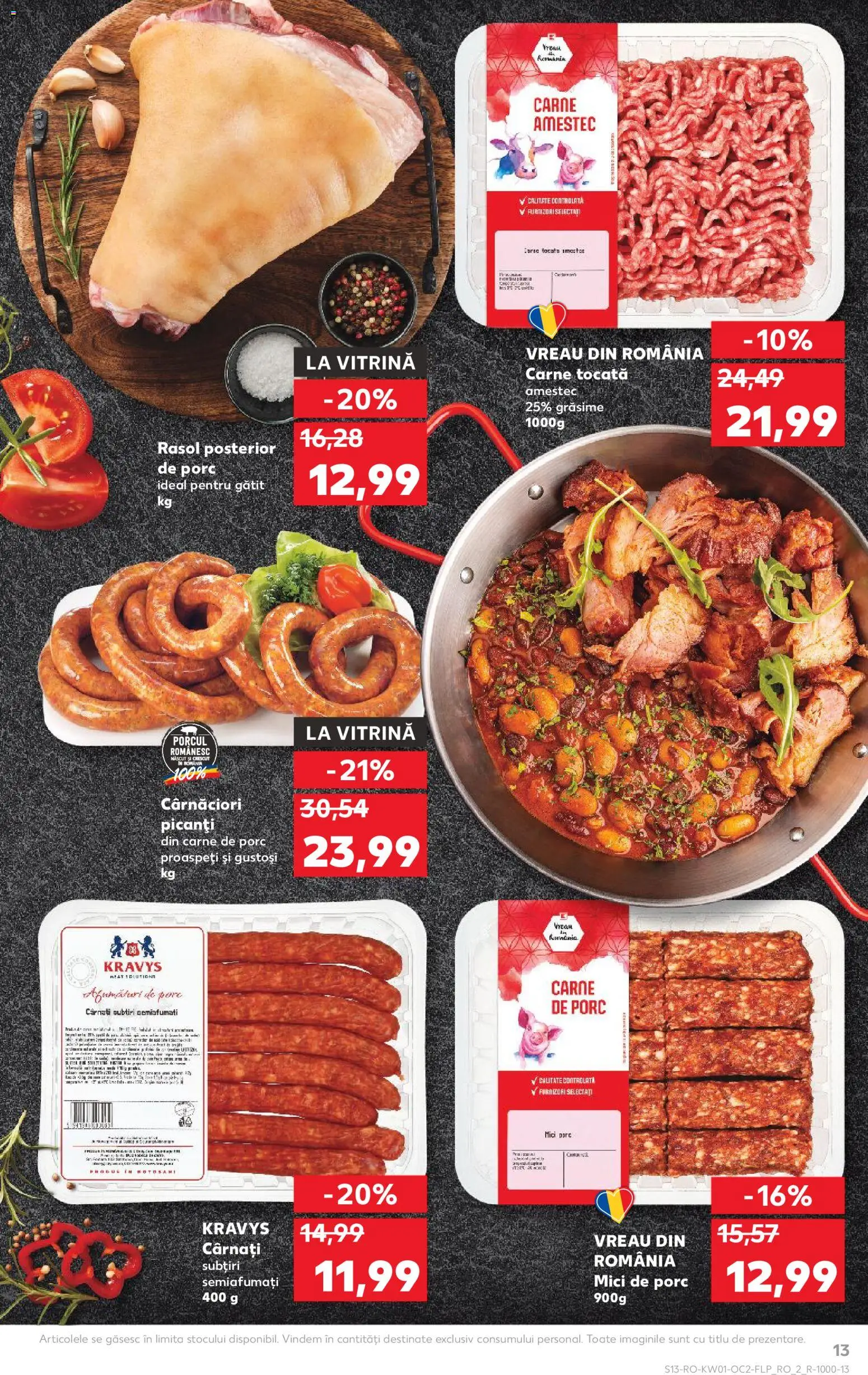 Catalog Kaufland 31 Decembrie 2025 - 5 Ianuarie 2026 | Pagina 13 | Produse: Vitrină, Mici, Carne tocată, Cârnați