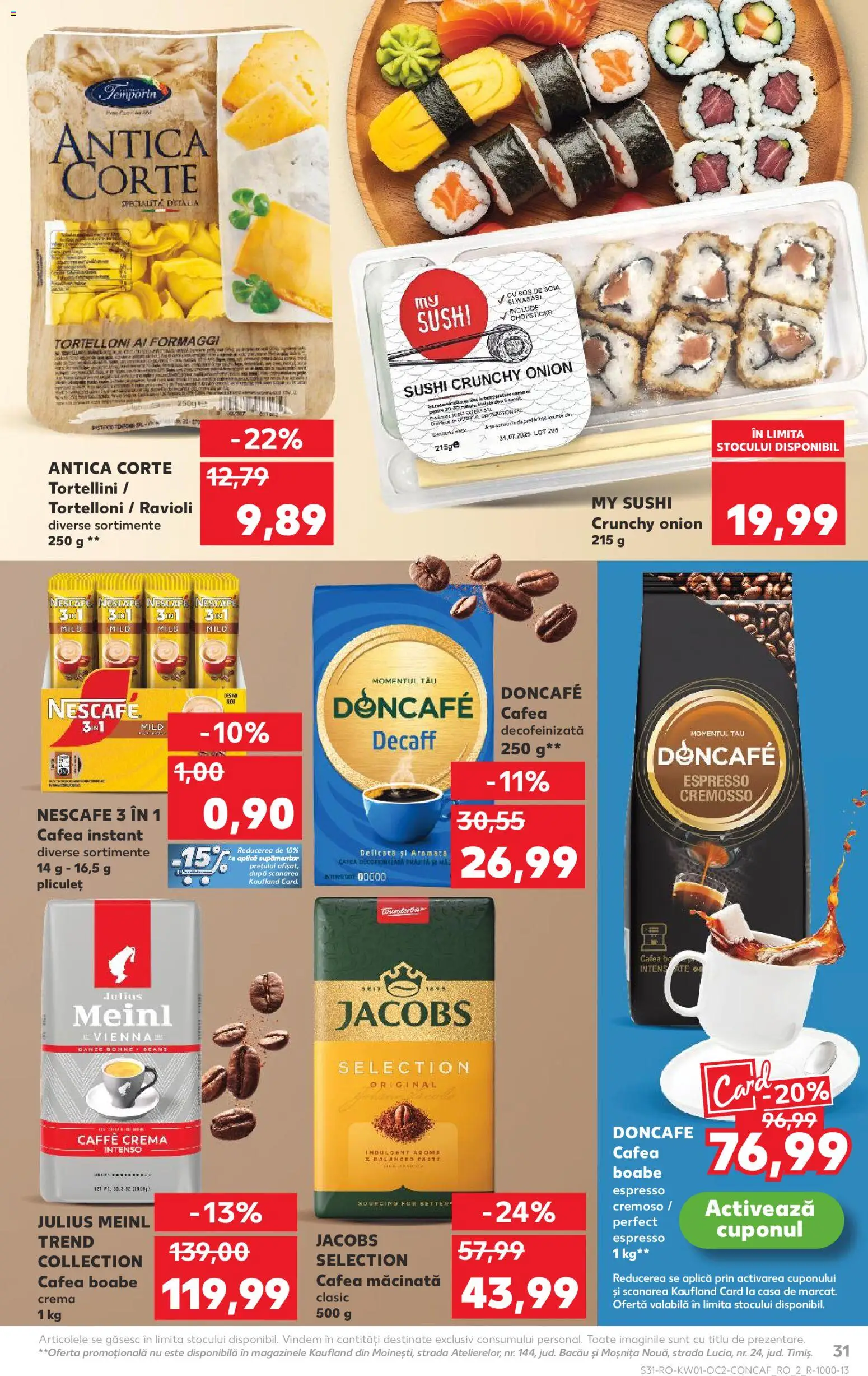 Catalog Kaufland 31 Decembrie 2025 - 5 Ianuarie 2026 | Pagina 31 | Produse: Sushi, Köpek çiti, Cremă, Cafea