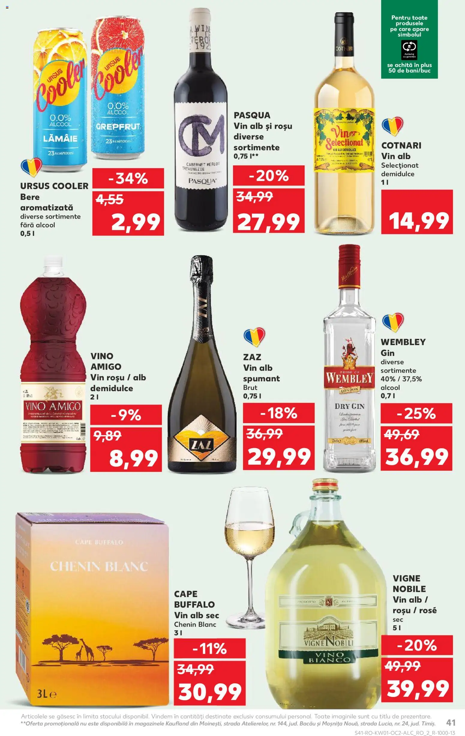 Catalog Kaufland 31 Decembrie 2025 - 5 Ianuarie 2026 | Pagina 41 | Produse: Vin, Bere, Gin, Lămâie