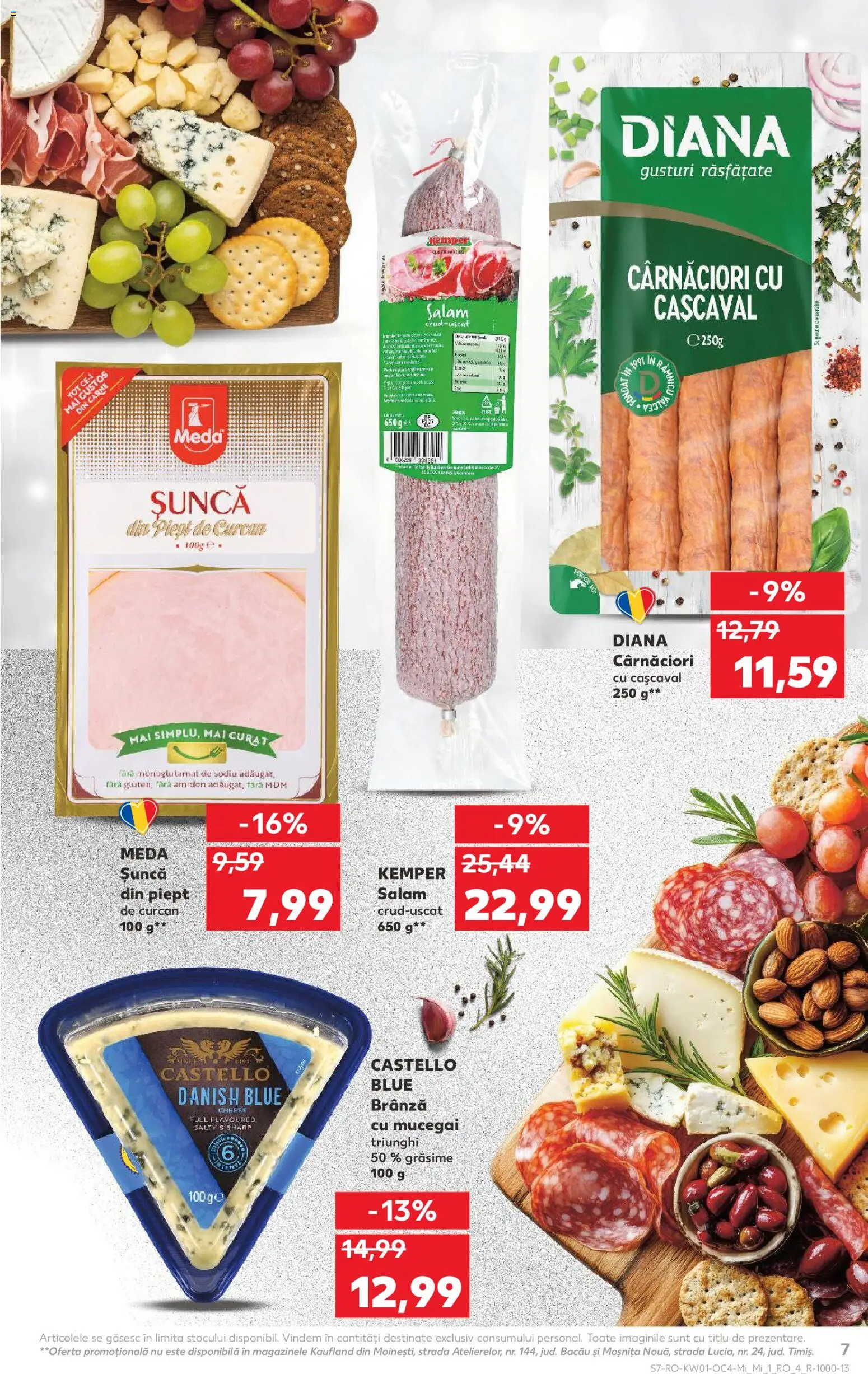 Catalog Kaufland 31 Decembrie 2025 - 6 Ianuarie 2026 | Pagina 7 | Produse: Cașcaval, Brânză cu mucegai, Salam, Șuncă