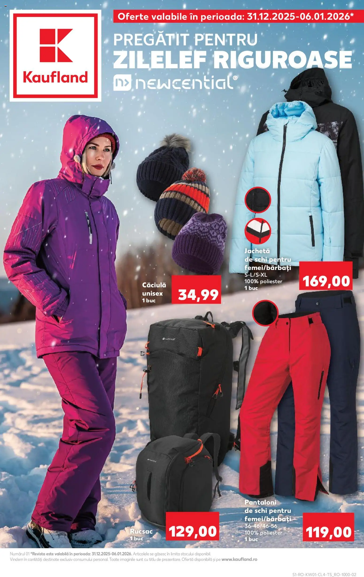 Catalog Kaufland 31 Decembrie 2025 - 5 Ianuarie 2026 | Pagina 1 | Produse: Jachetă, Pantaloni, Rucsac