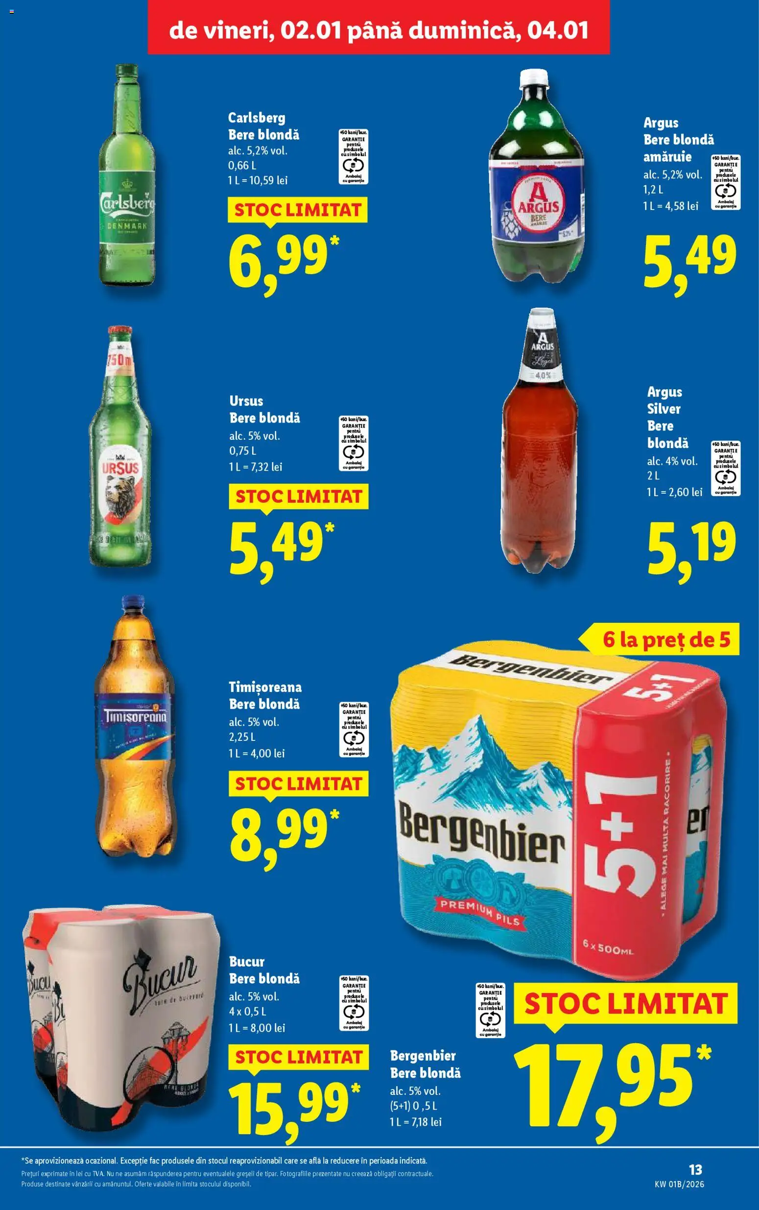 Catalog LIDL 2 - 3 Ianuarie 2026 | Pagina 13 | Produse: Bere, Plastik Kulübe