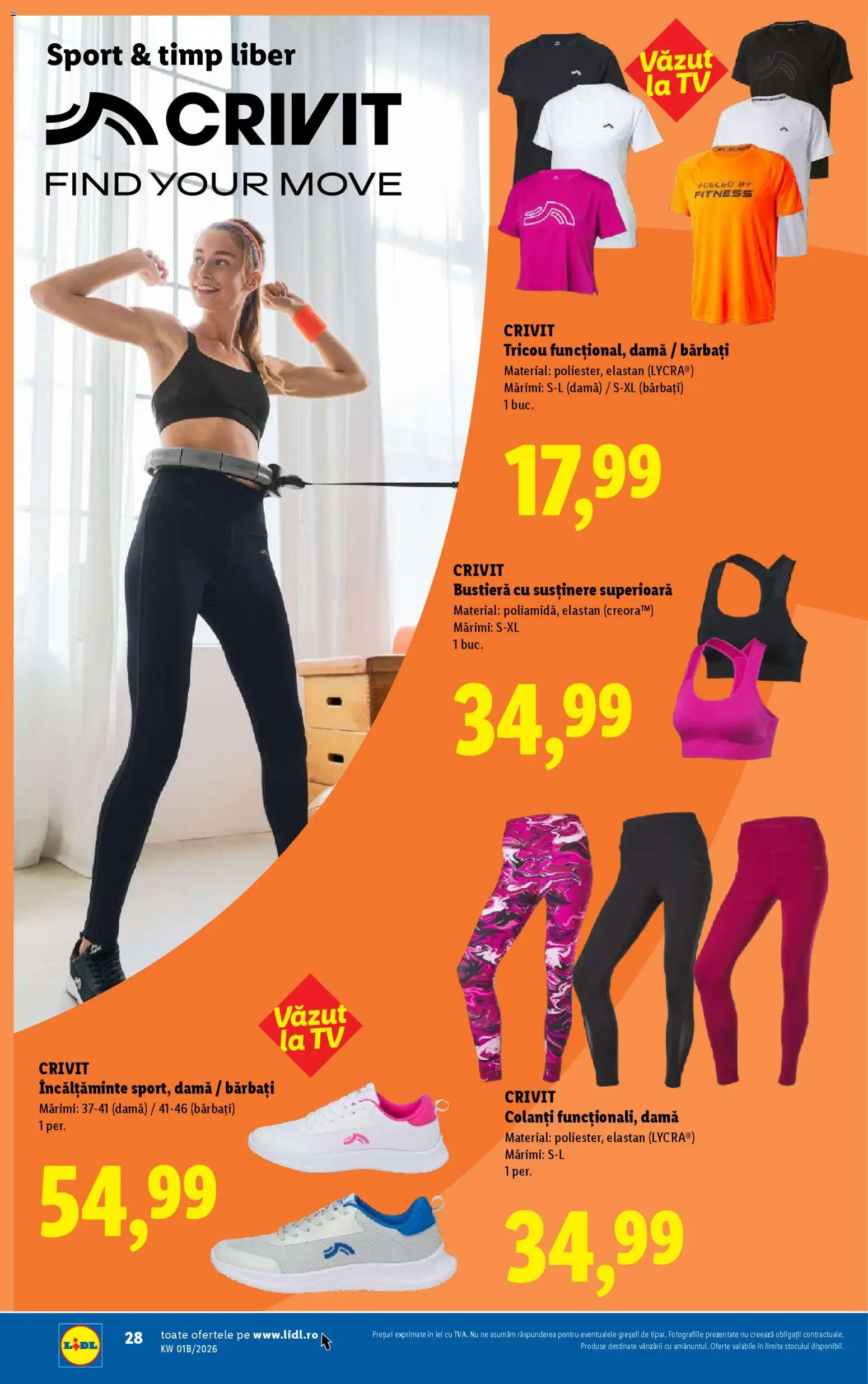 Catalog LIDL 2 - 3 Ianuarie 2026 | Pagina 28 | Produse: Bustieră, Bornoz takımı, Tricou, Colanți