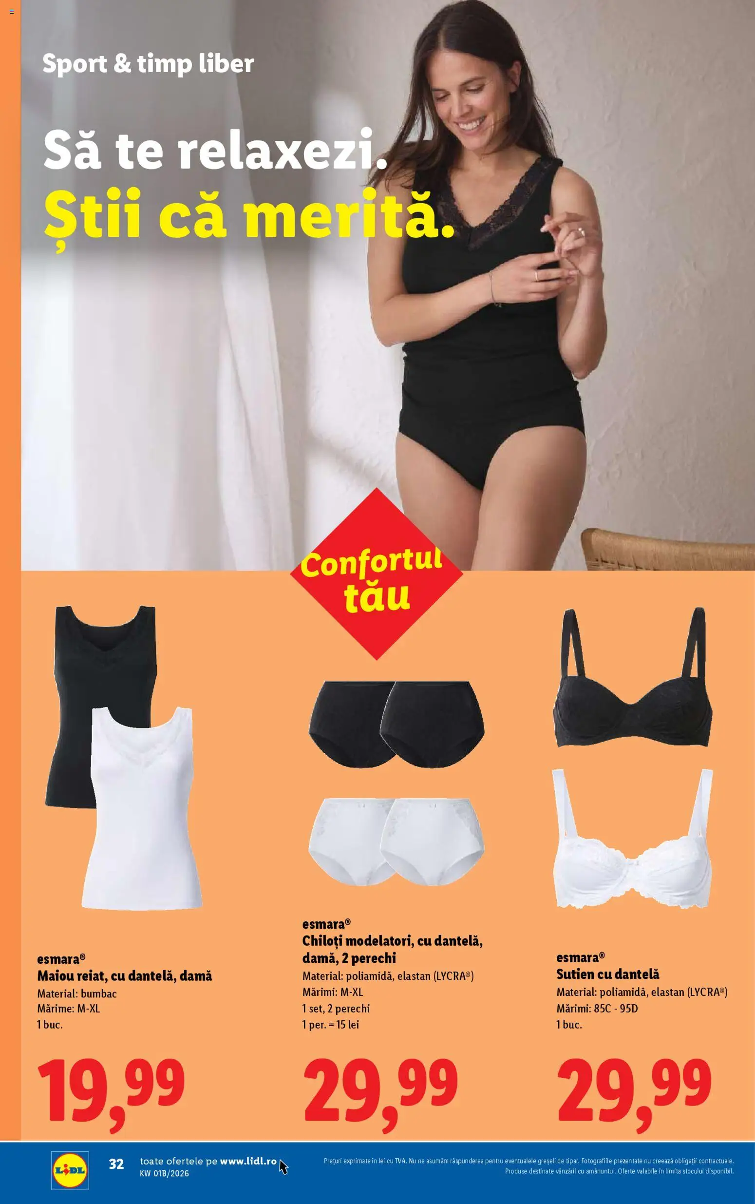 Catalog LIDL 2 - 3 Ianuarie 2026 | Pagina 32 | Produse: Top, Maiou, Chiloți, Sutien