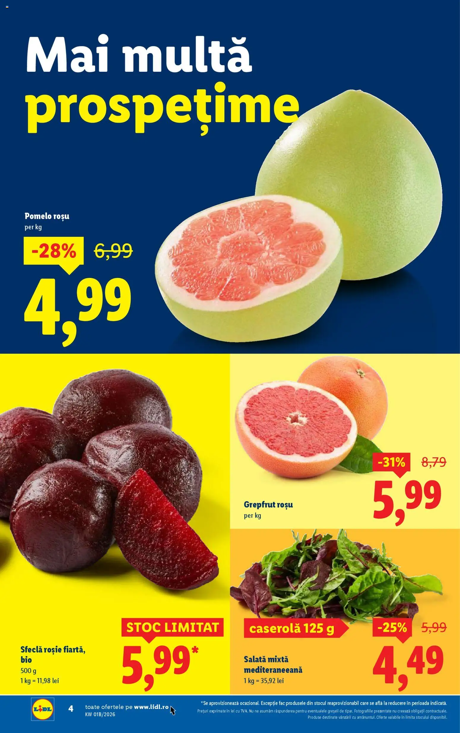 Catalog LIDL 2 - 3 Ianuarie 2026 | Pagina 4 | Produse: Şerit ödül, Grepfrut, Salată, Sfeclă