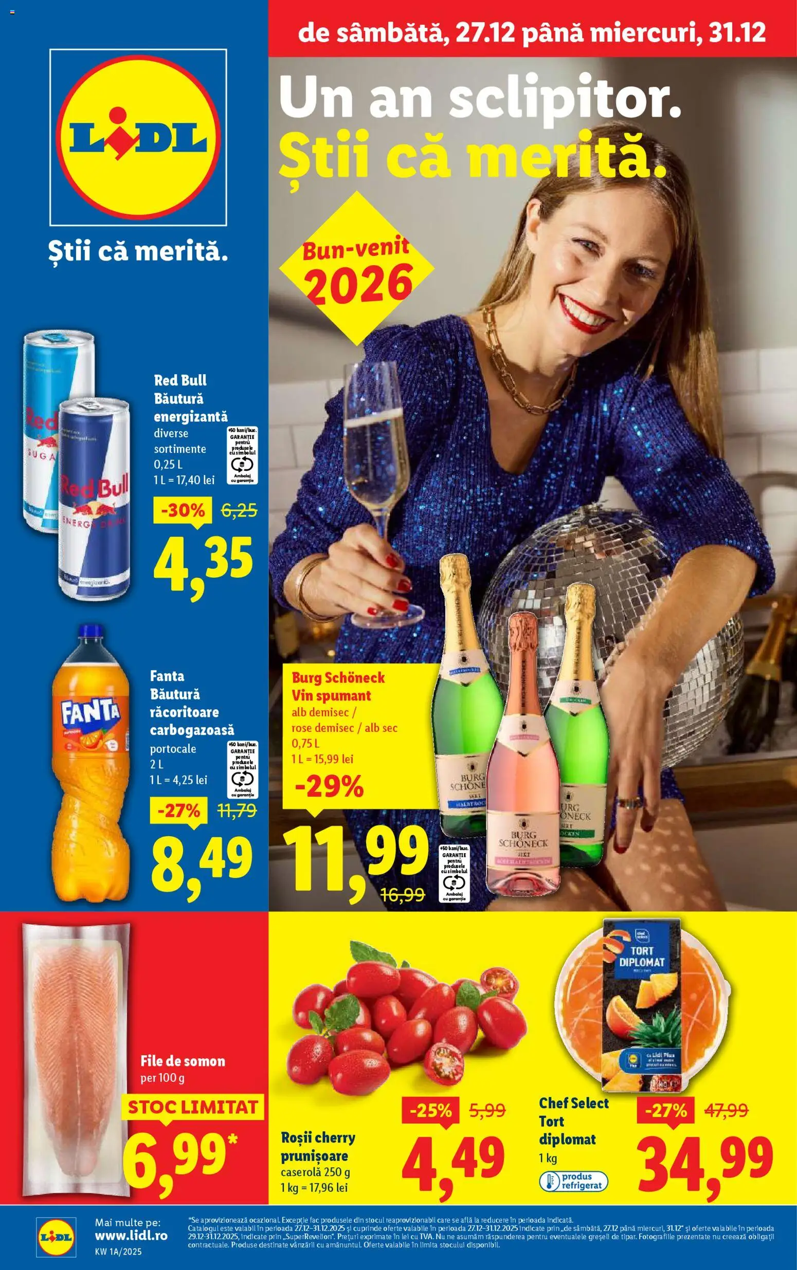 Catalog LIDL 27 - 30 Decembrie 2025 | Pagina 1 | Produse: Vin, Băutură energizantă, Portocale, Roșii