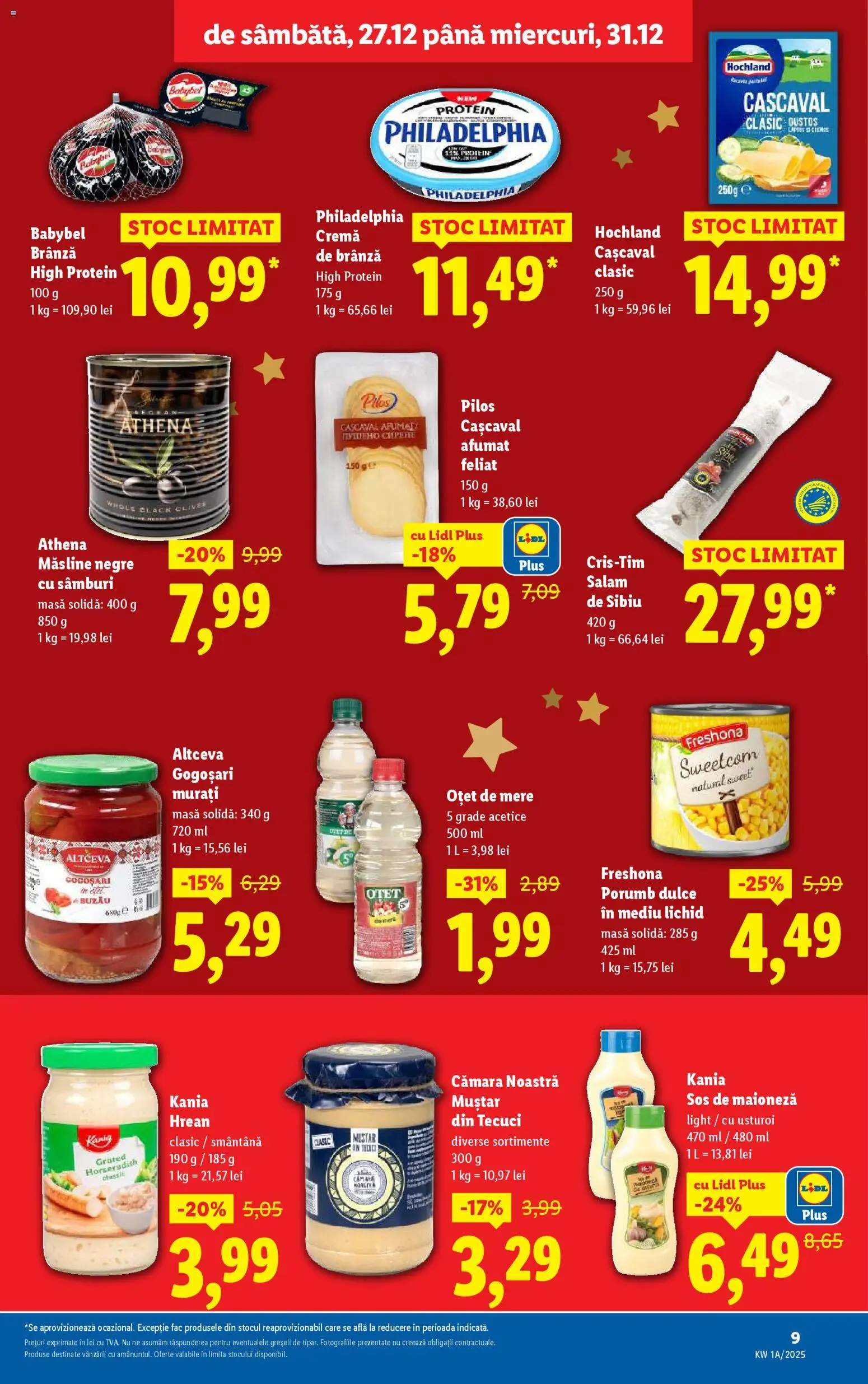 Catalog LIDL 27 - 30 Decembrie 2025 | Pagina 9 | Produse: Hijyenik ped, Cașcaval, Salam, Muștar