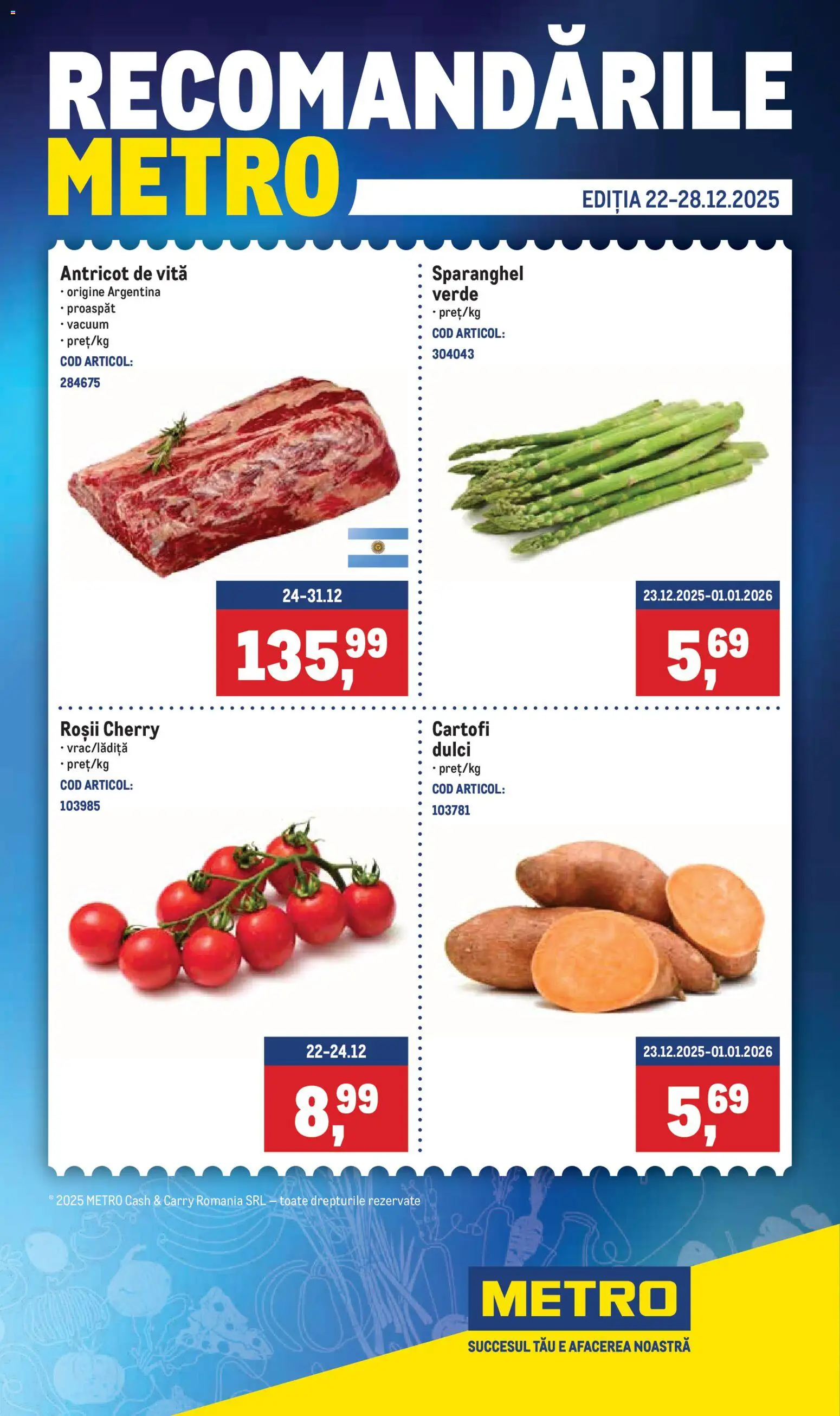 Catalog METRO 29 Decembrie 2025 - 4 Ianuarie 2026 | Pagina 1 | Produse: Yağ sökücü, Roșii, Cartofi