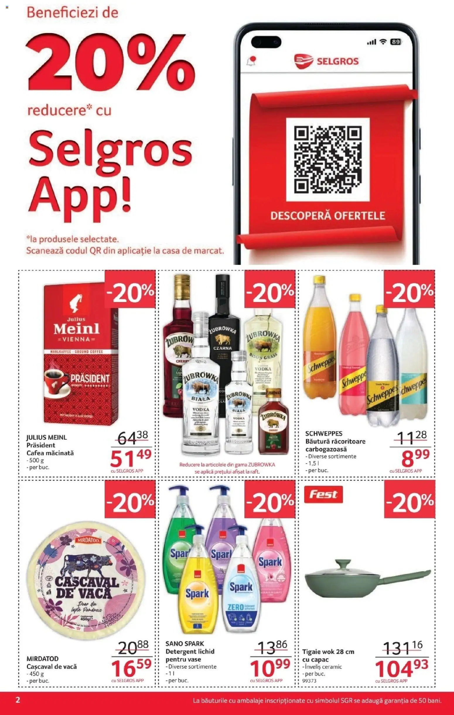 Catalog Selgros 2 - 21 Ianuarie 2026 | Pagina 2 | Produse: Tigaie, Lapte, Cafea, Vodka