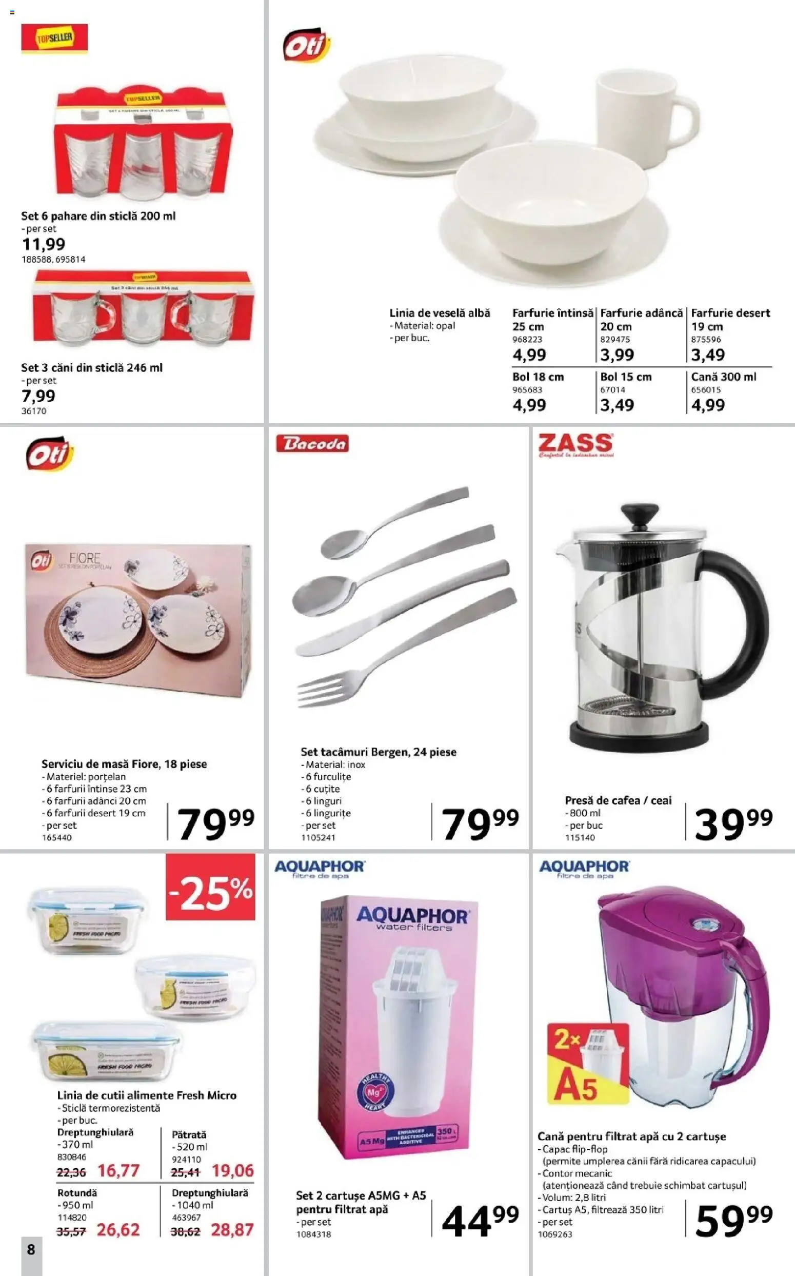 Catalog Selgros 2 - 21 Ianuarie 2026 | Pagina 8 | Produse: Presă, Farfurie, Cafea, Apă