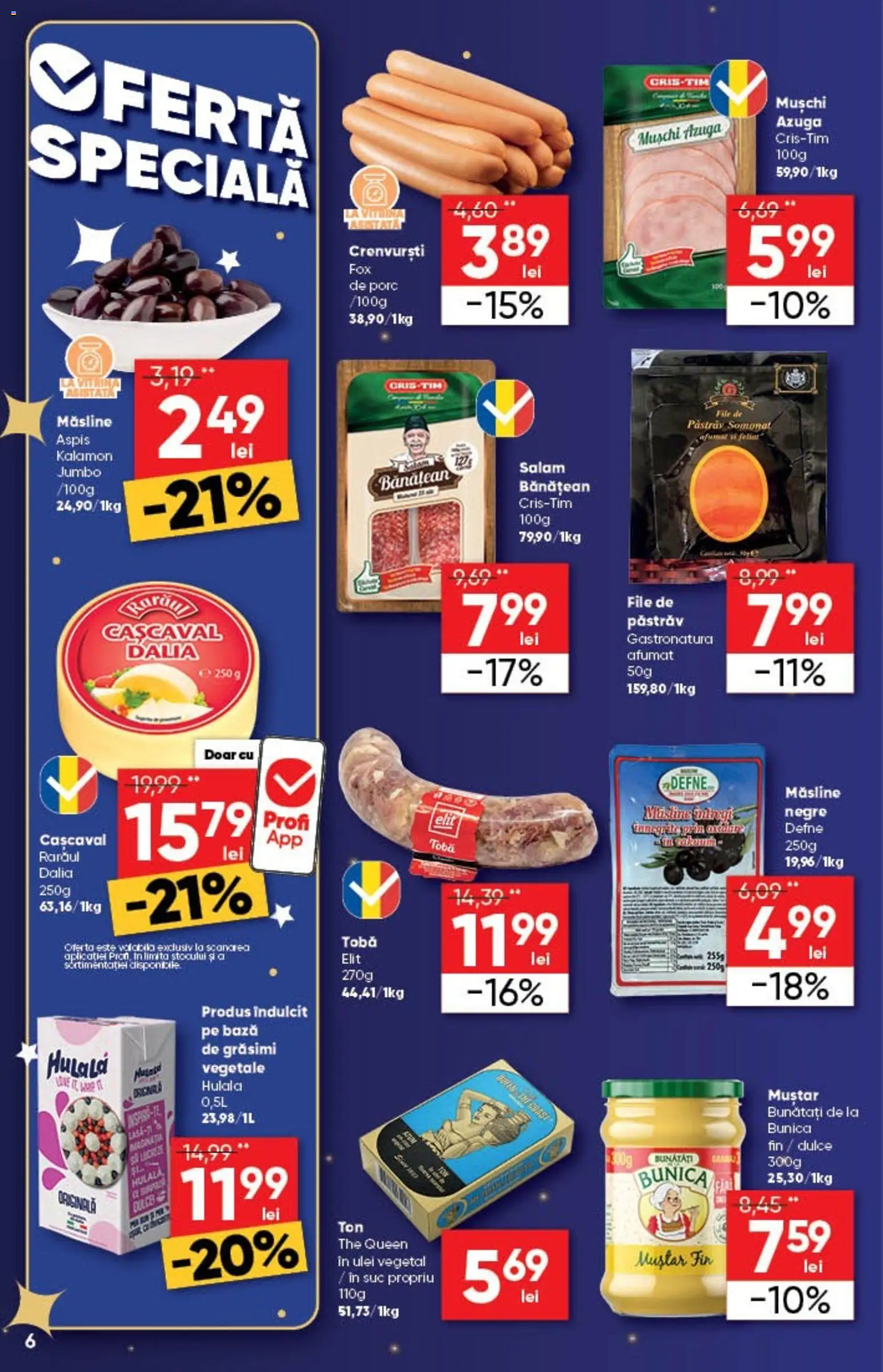 Catalog Profi 26 Decembrie 2025 - 5 Ianuarie 2026 | Pagina 6 | Produse: Cașcaval, Ulei, Salam, Suc