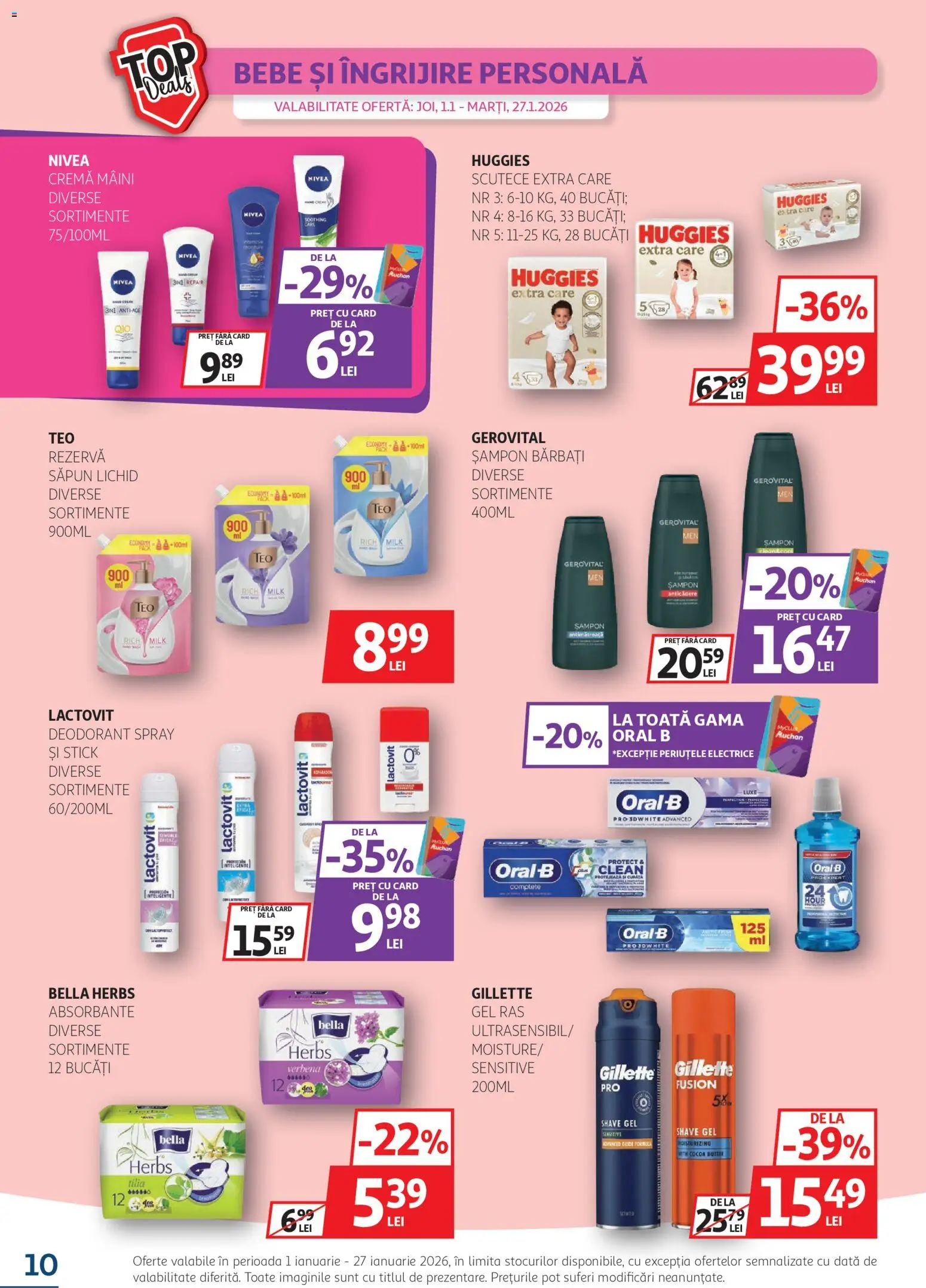 Catalog Auchan 1 - 26 Ianuarie 2026 | Pagina 10 | Produse: Cremă, Săpun, Deodorant, Săpun lichid